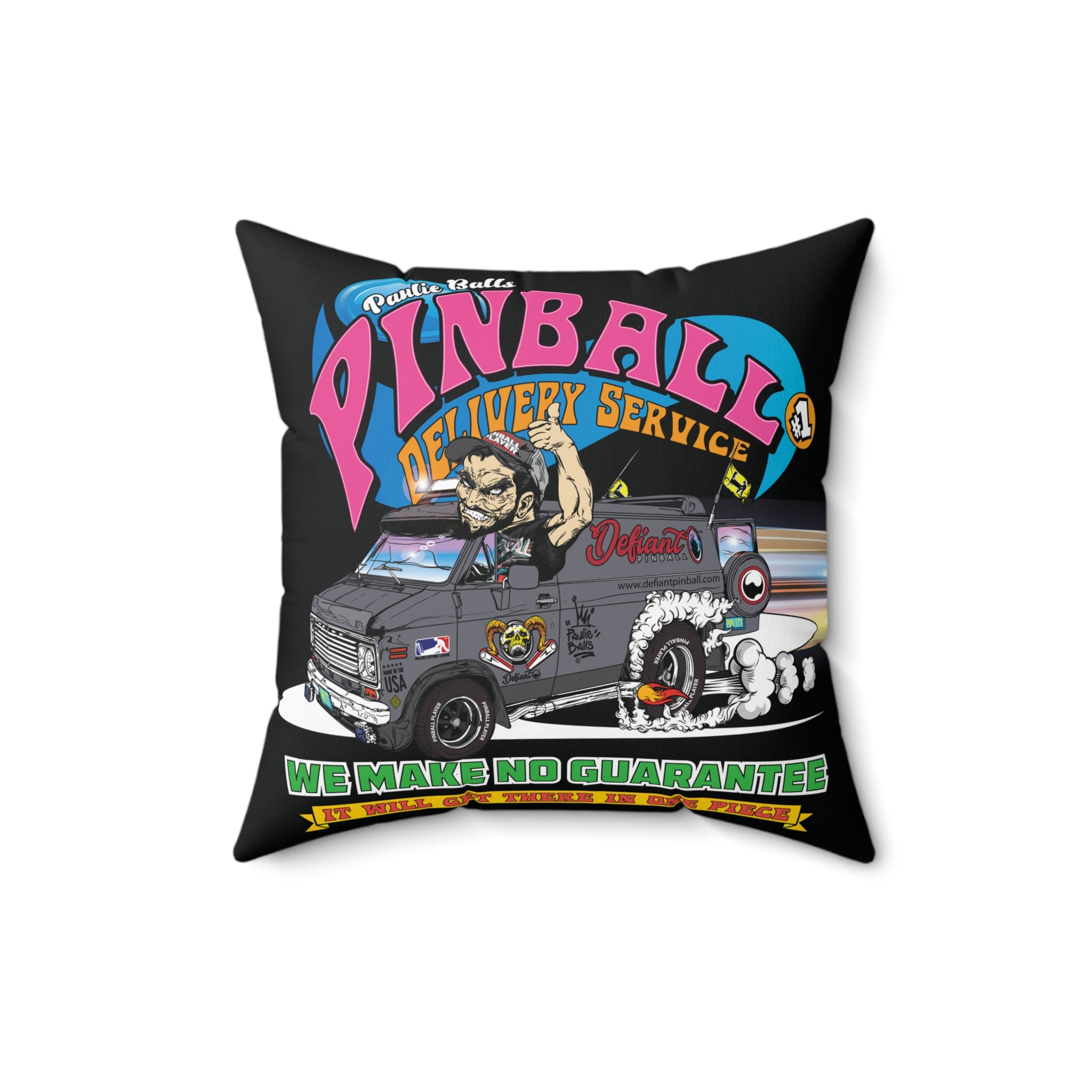 Pinball Delivery No Guarantee - Spun Polyester Square Pillow