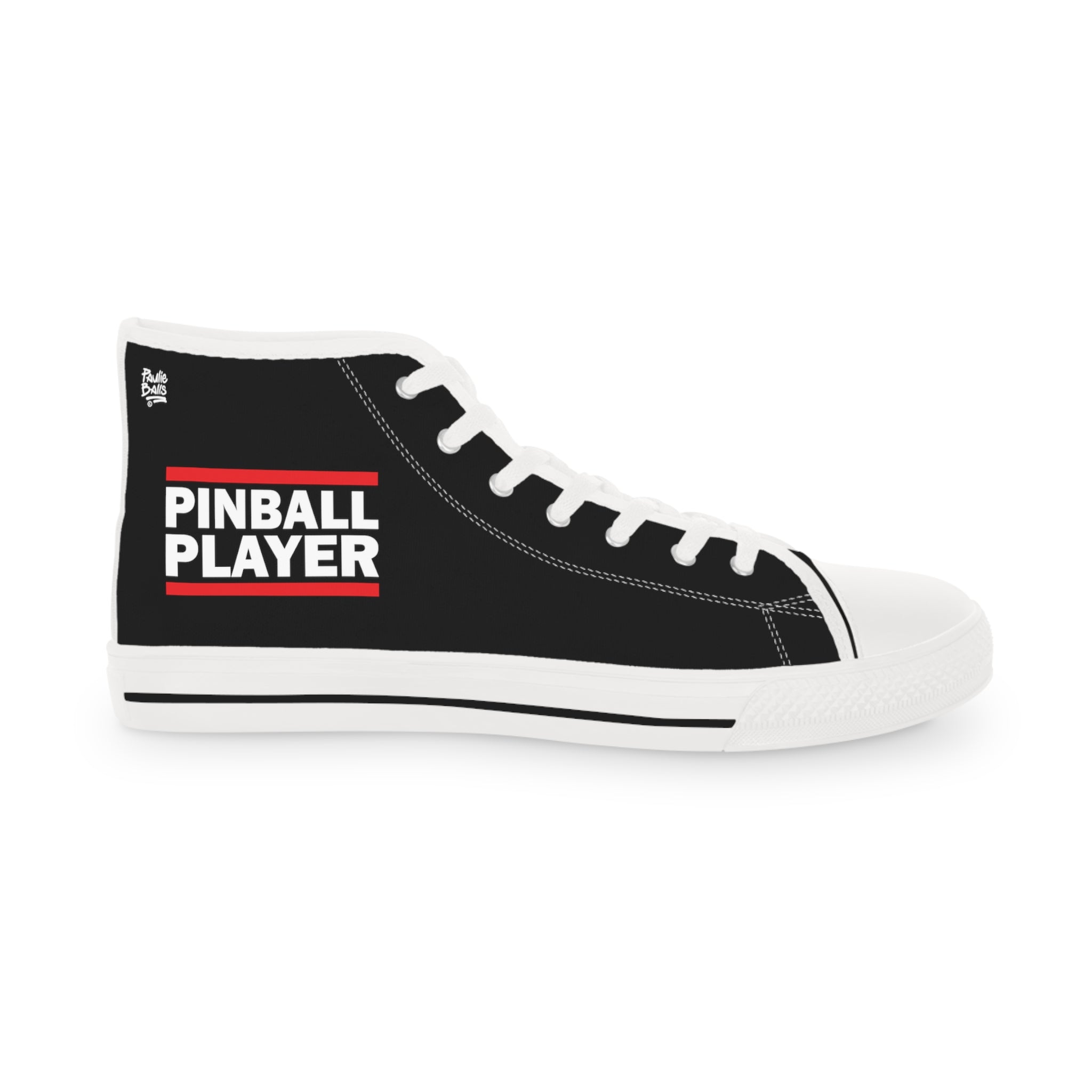 PINBALL PLAYER - Men's High Top Sneakers- Black