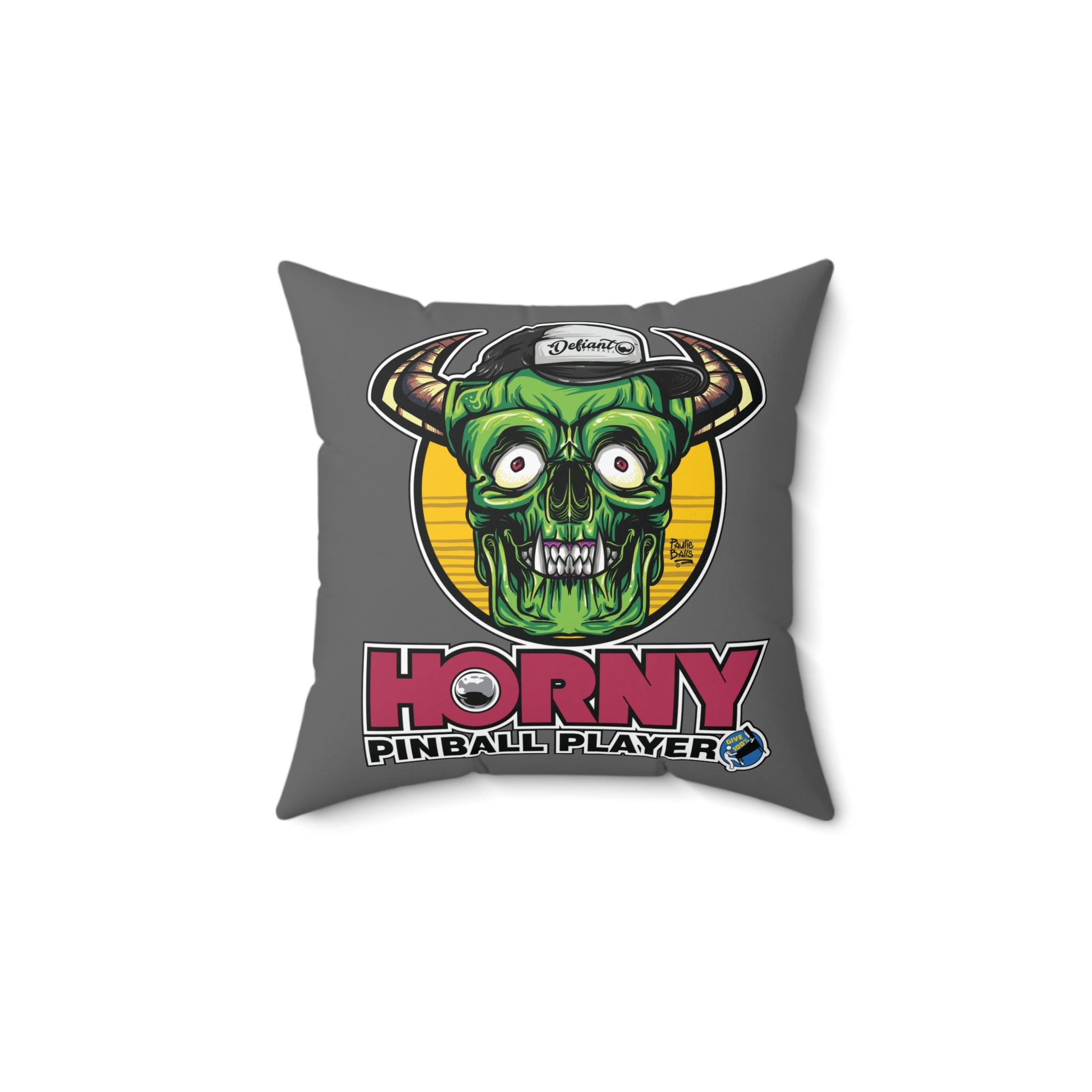 Horny Pinball Player - Spun Polyester Square Pillow