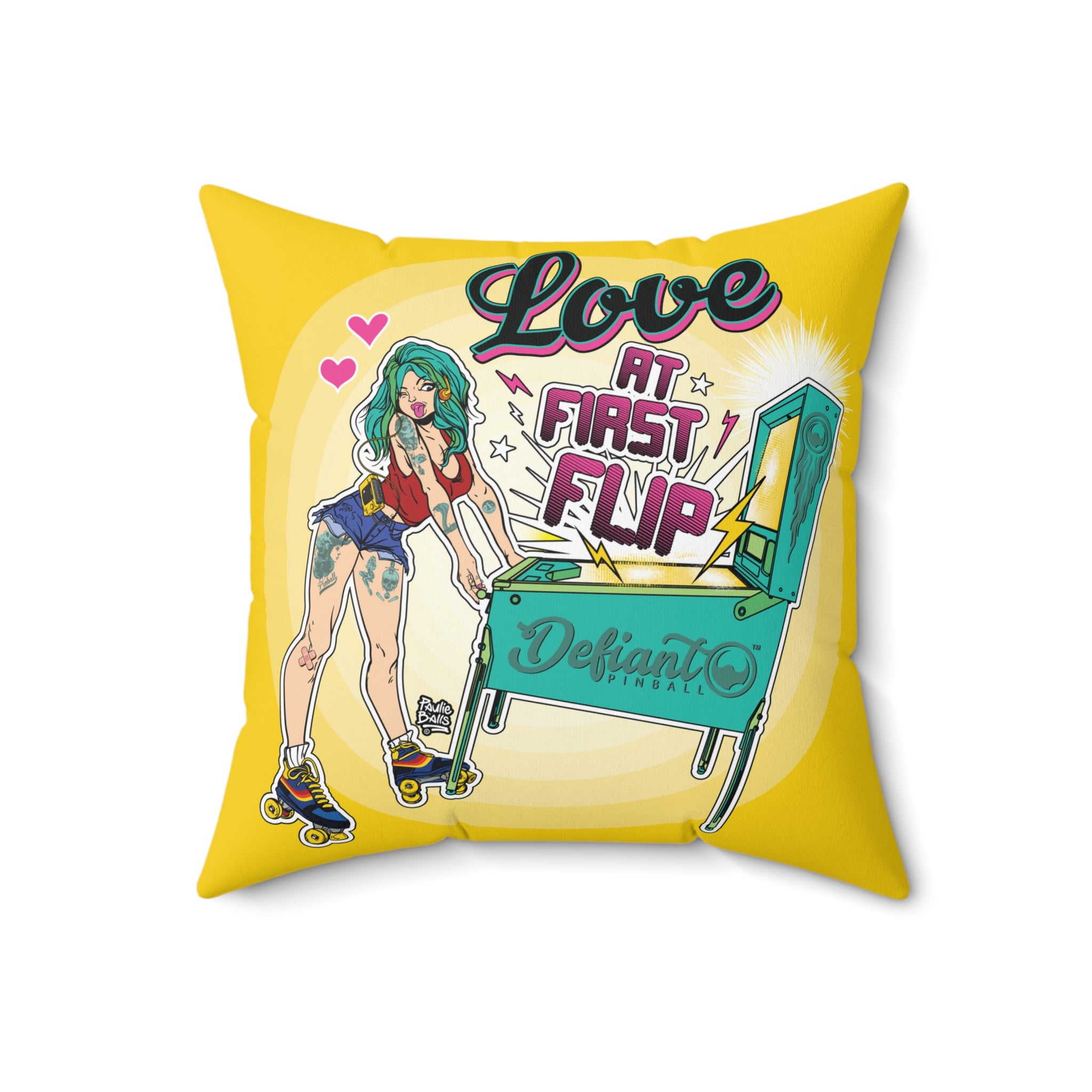 Love At First Flip - Spun Polyester Square Pillow