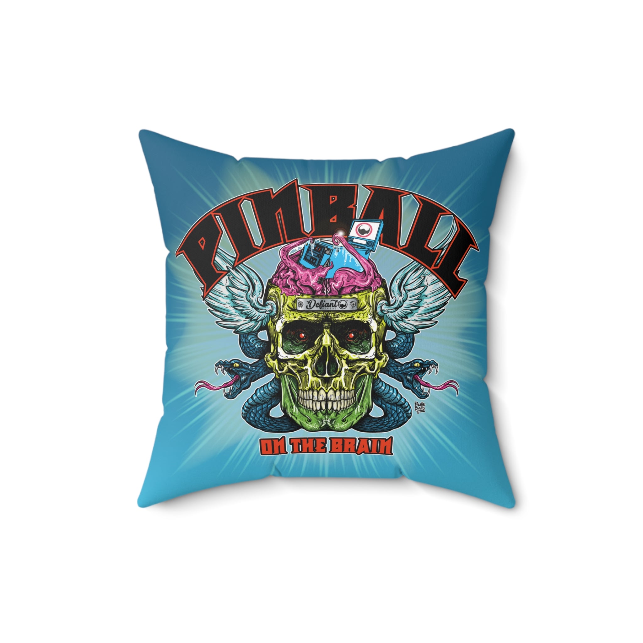 PINBALL ON THE BRAIN - Spun Polyester Square Pillow