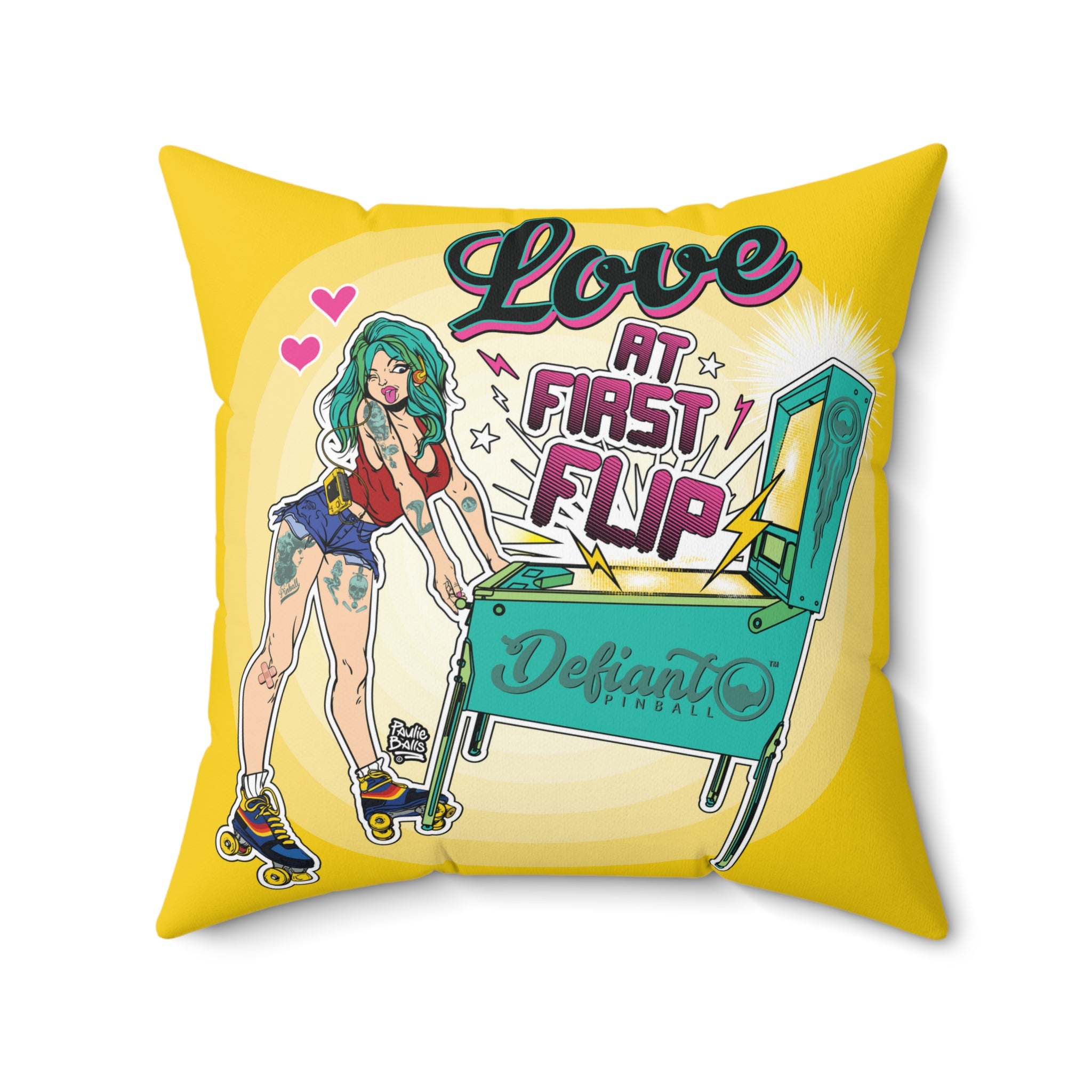 Love At First Flip - Spun Polyester Square Pillow