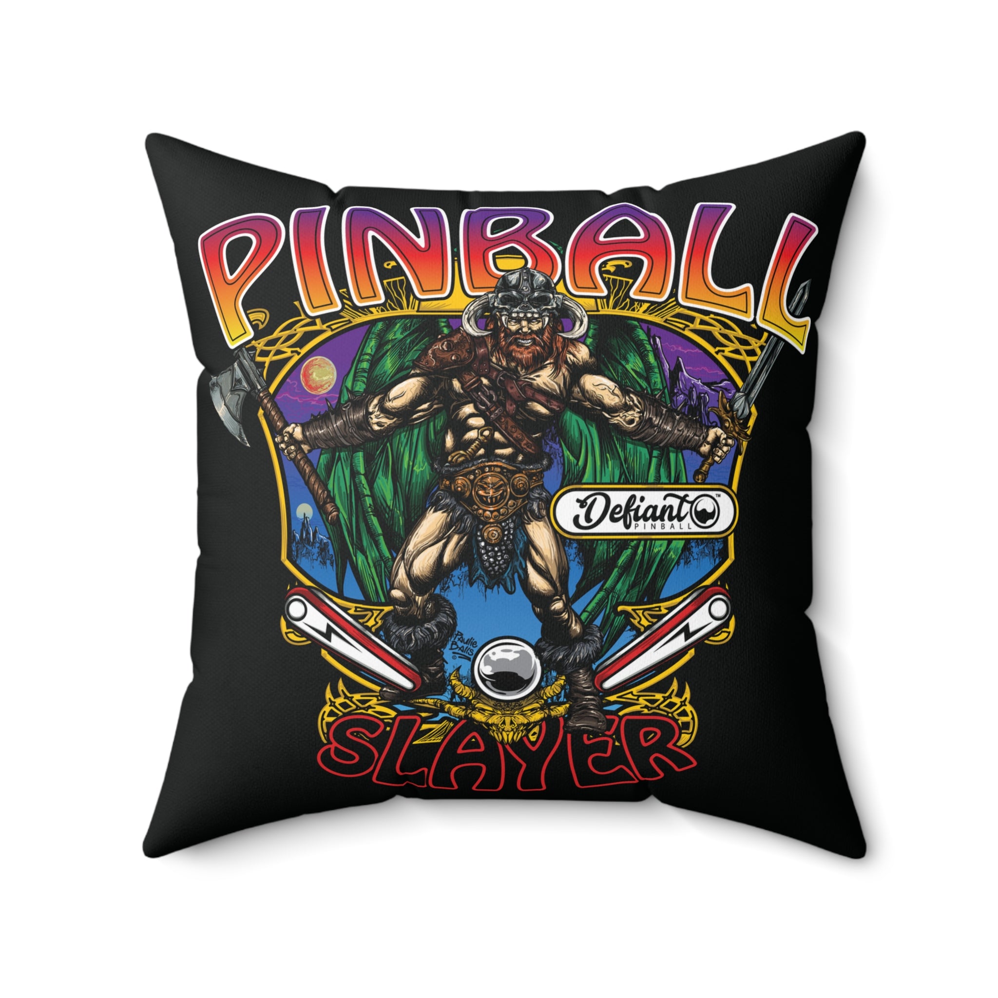 Pinball slayer (Barbarian Version) - Spun Polyester Square Pillow