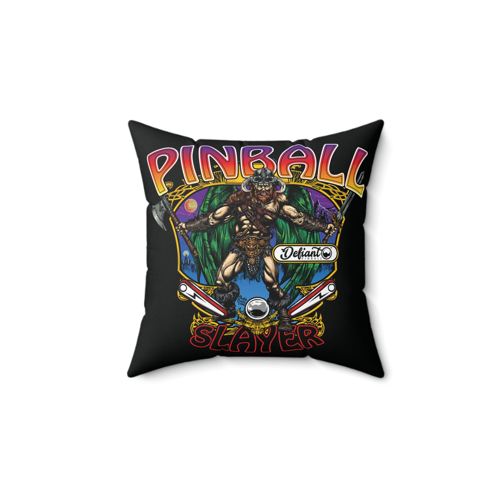 Pinball slayer (Barbarian Version) - Spun Polyester Square Pillow