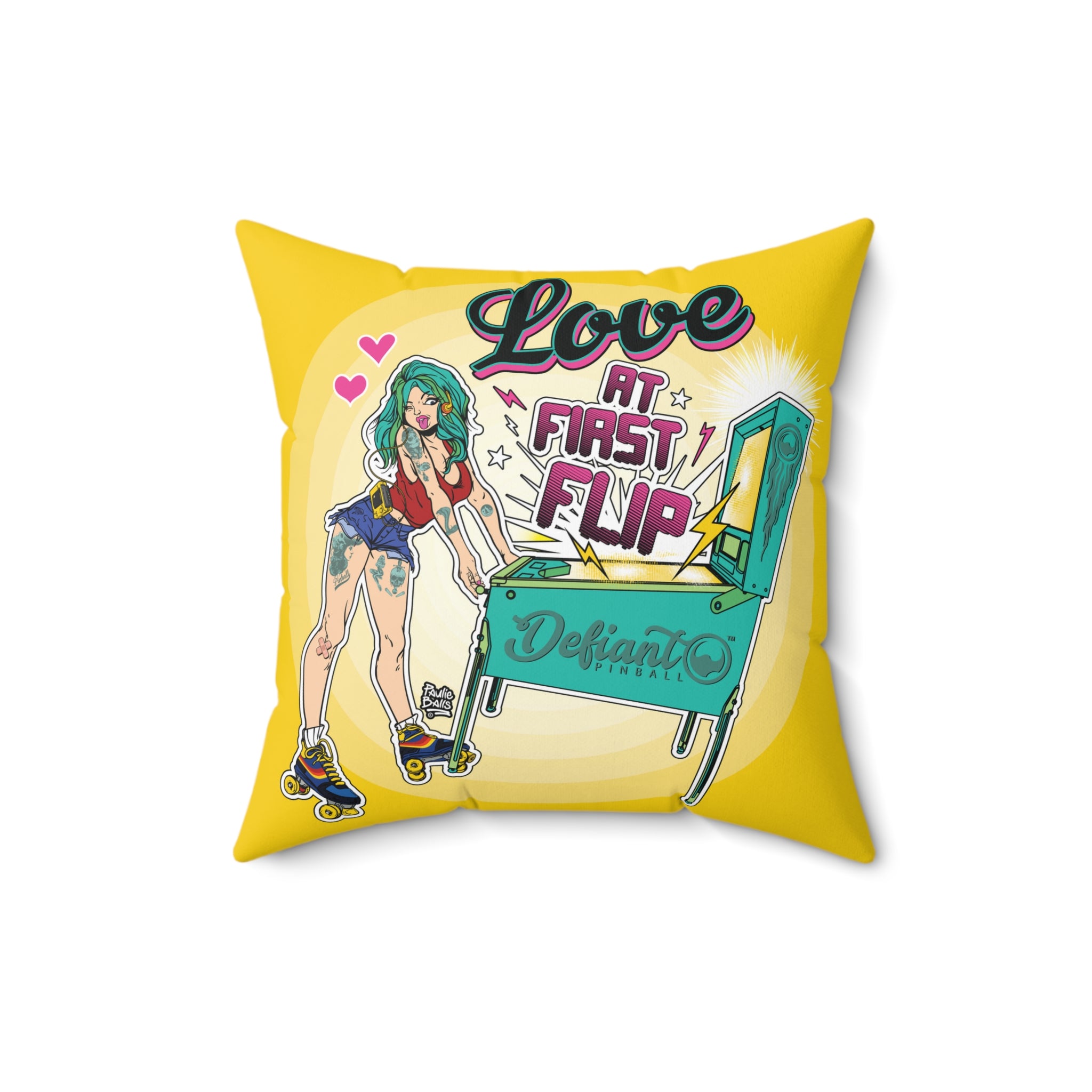 Love At First Flip - Spun Polyester Square Pillow