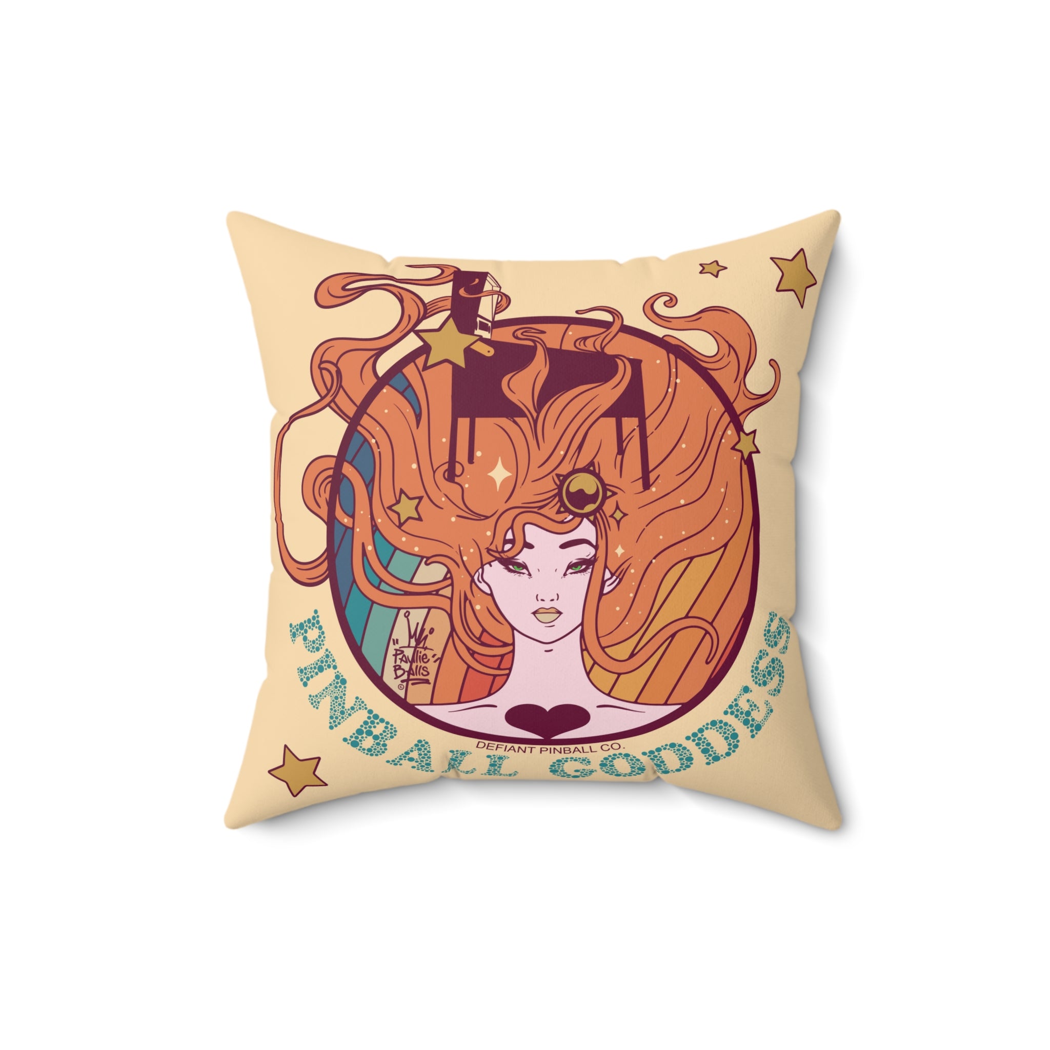 PINBALL GODDESS - Spun Polyester Square Pillow