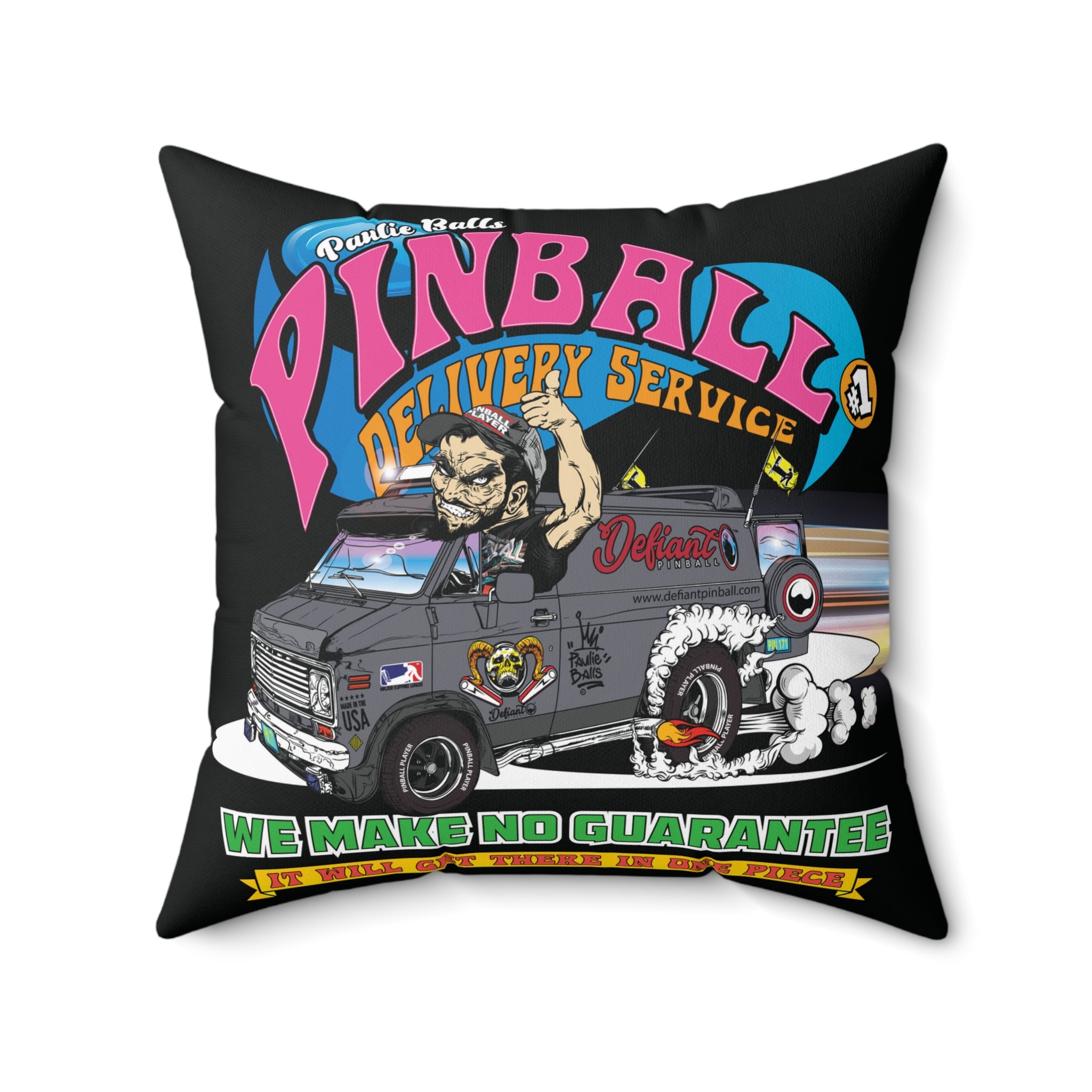 Pinball Delivery No Guarantee - Spun Polyester Square Pillow