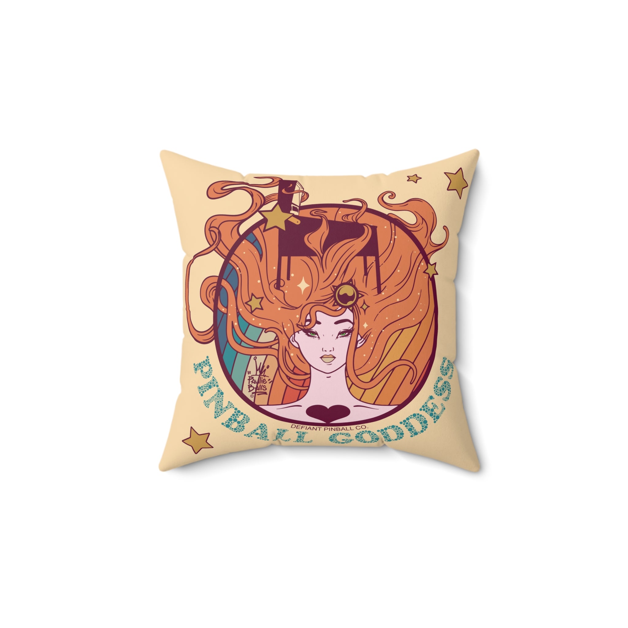 PINBALL GODDESS - Spun Polyester Square Pillow