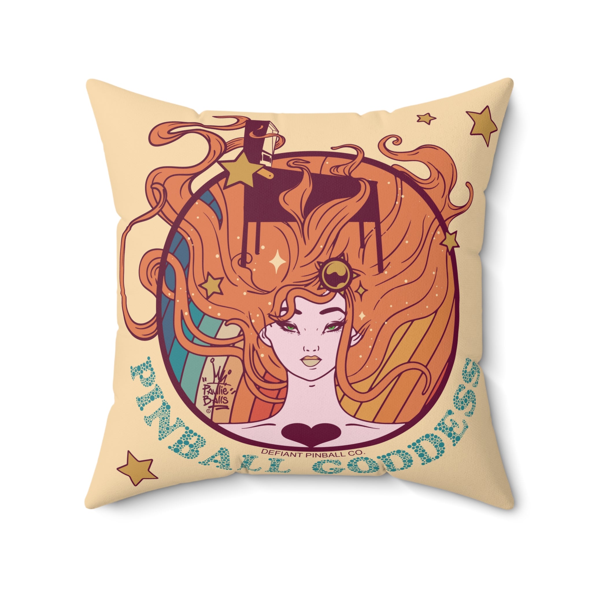 PINBALL GODDESS - Spun Polyester Square Pillow