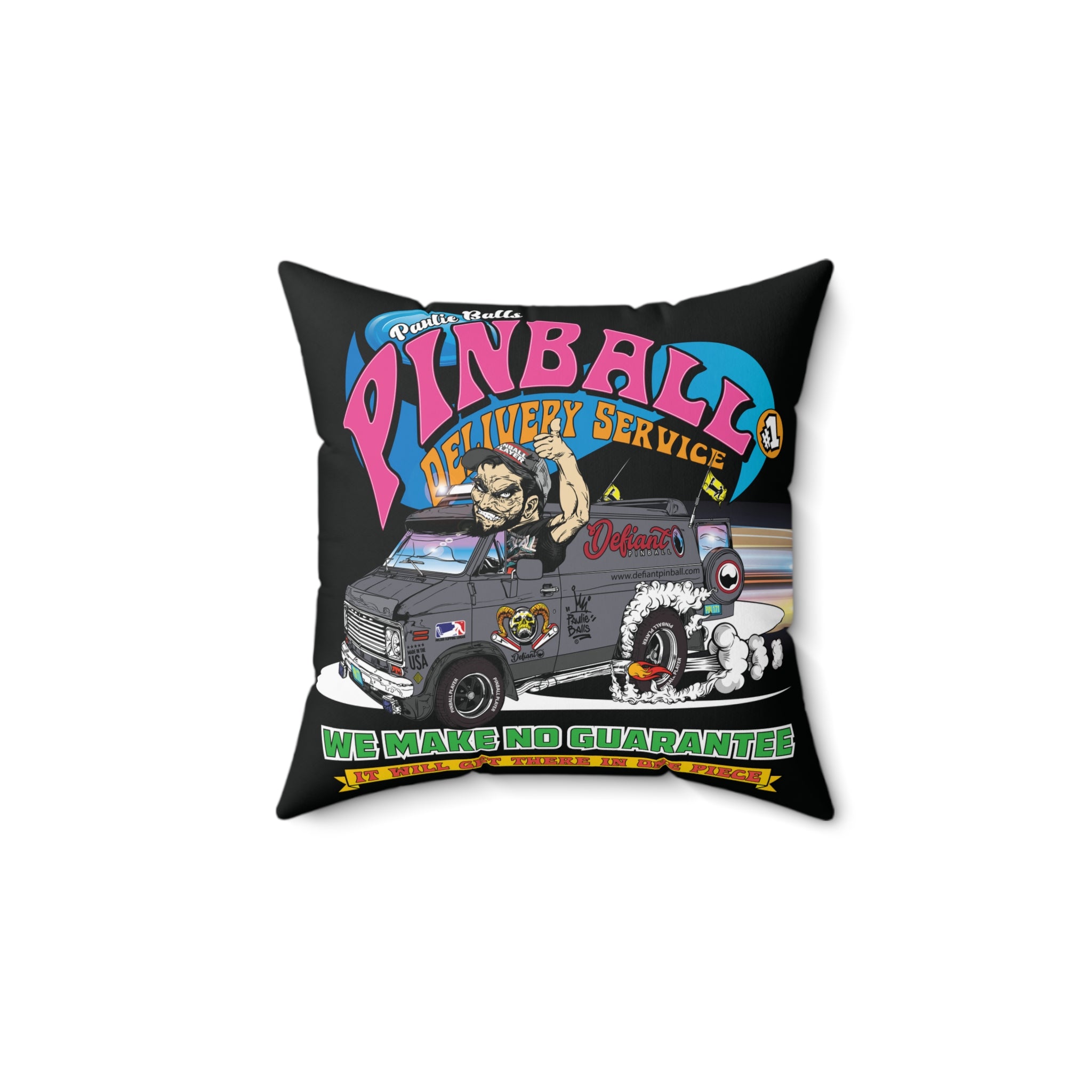 Pinball Delivery No Guarantee - Spun Polyester Square Pillow