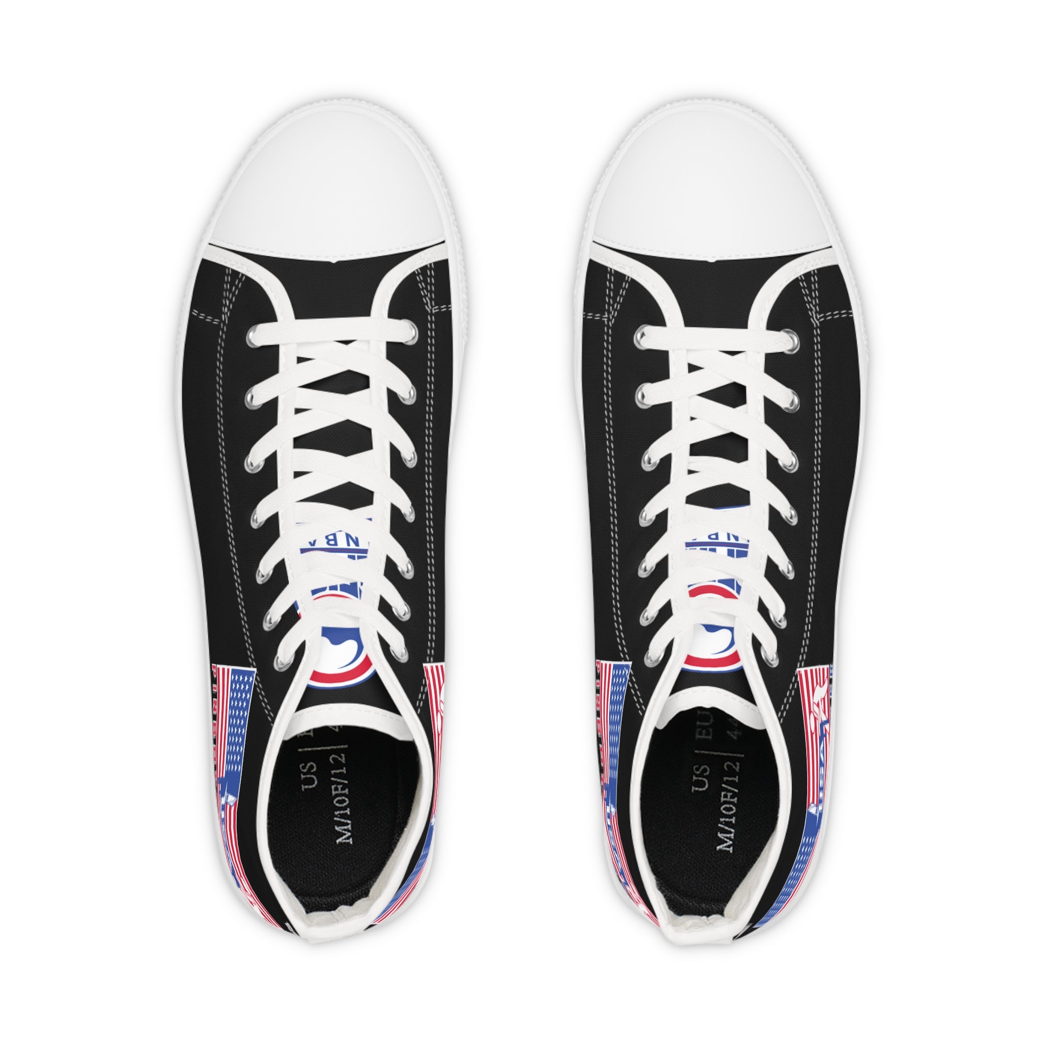 USA PINBALL PLAYER - Men's High Top Sneakers- Black