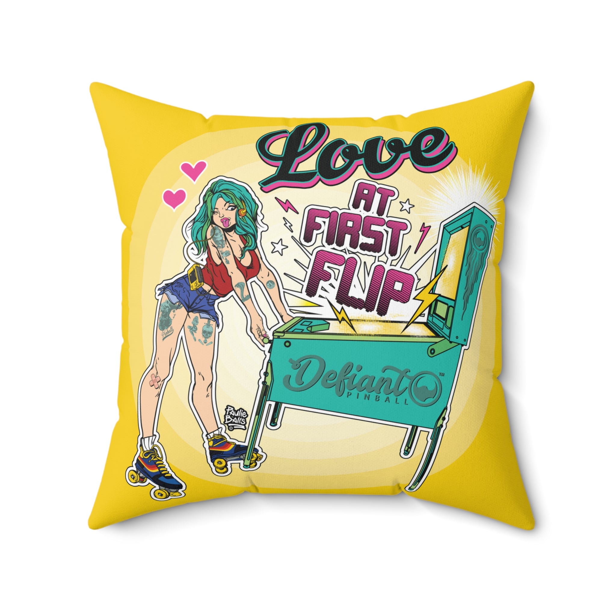 Love At First Flip - Spun Polyester Square Pillow