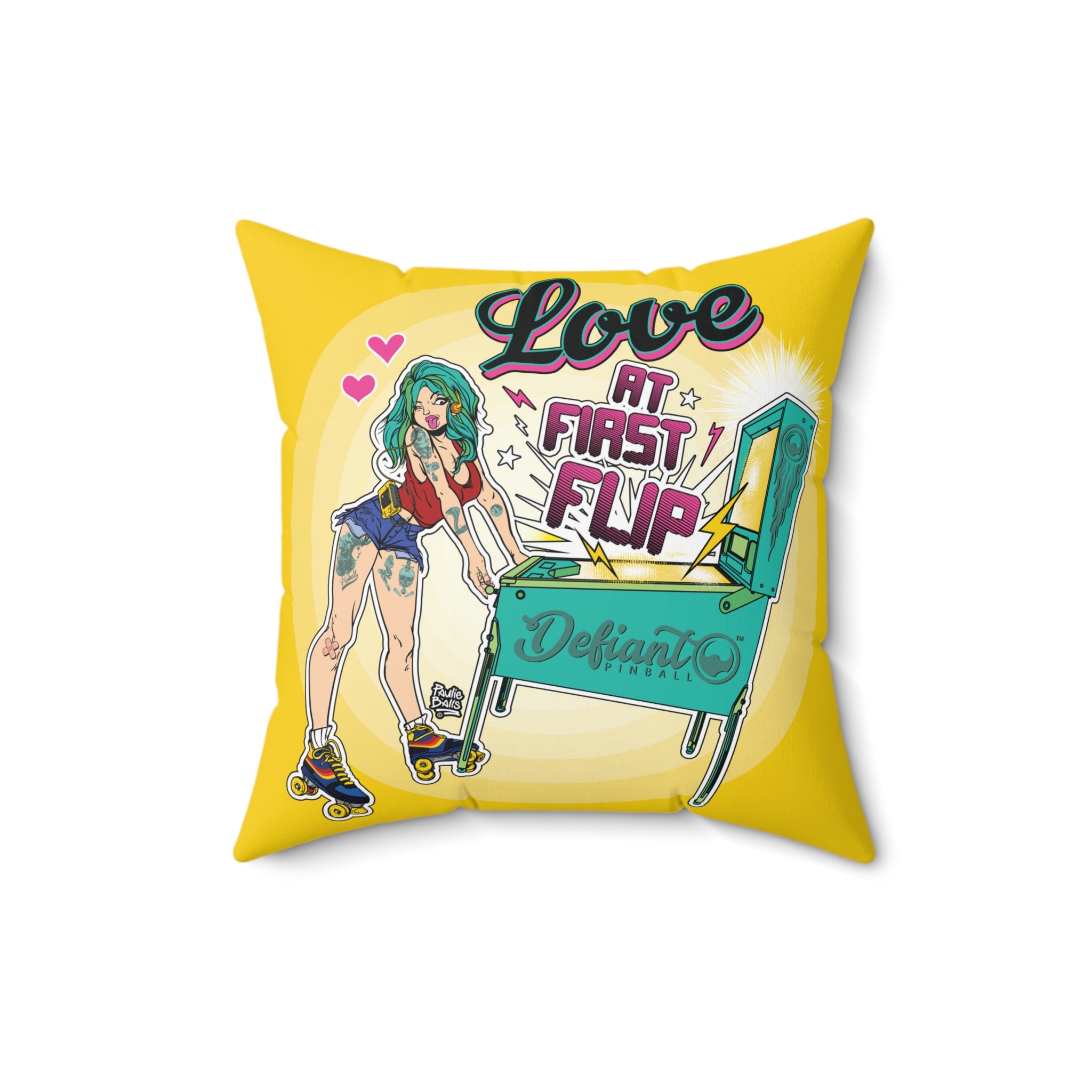 Love At First Flip - Spun Polyester Square Pillow