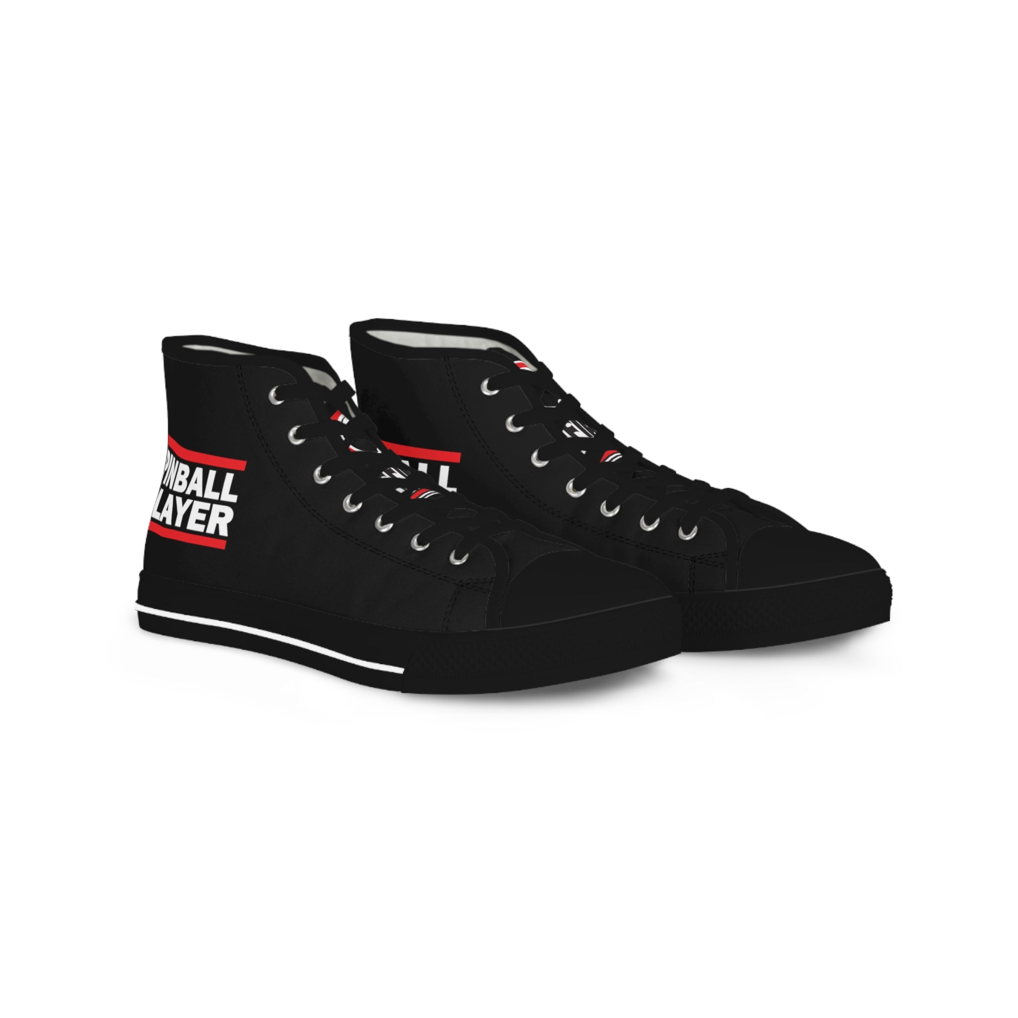 PINBALL PLAYER - Men's High Top Sneakers- Black