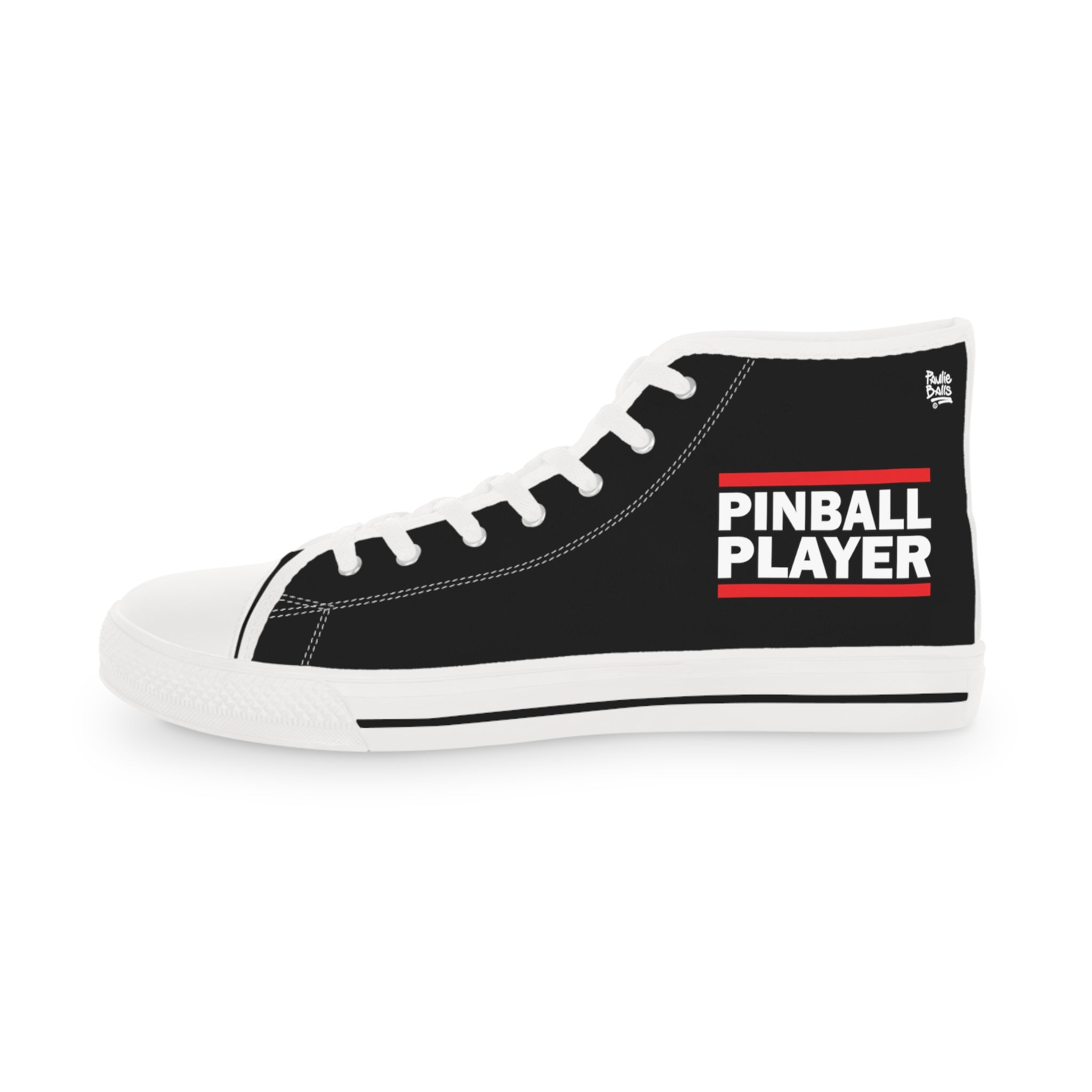 PINBALL PLAYER - Men's High Top Sneakers- Black