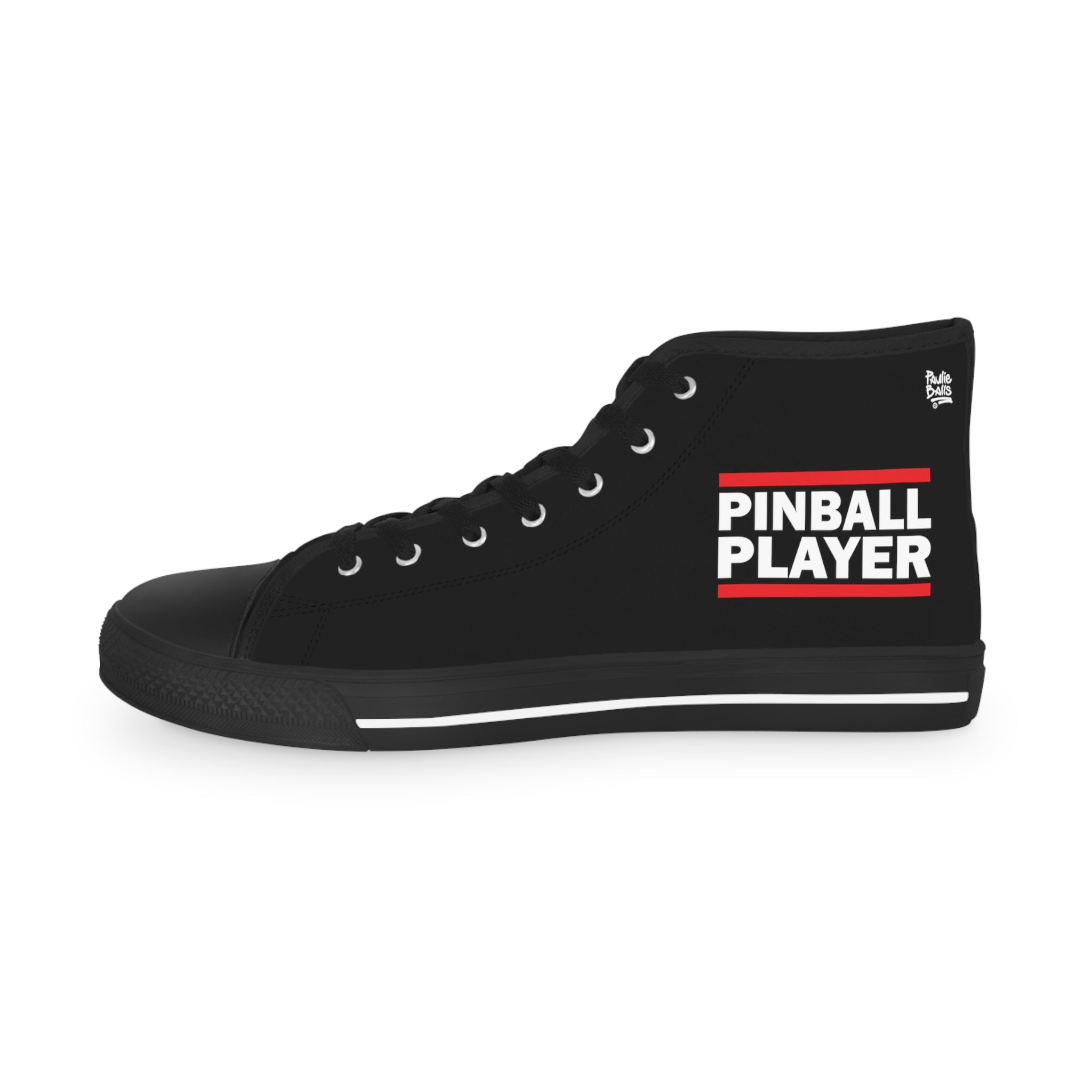 PINBALL PLAYER - Men's High Top Sneakers- Black