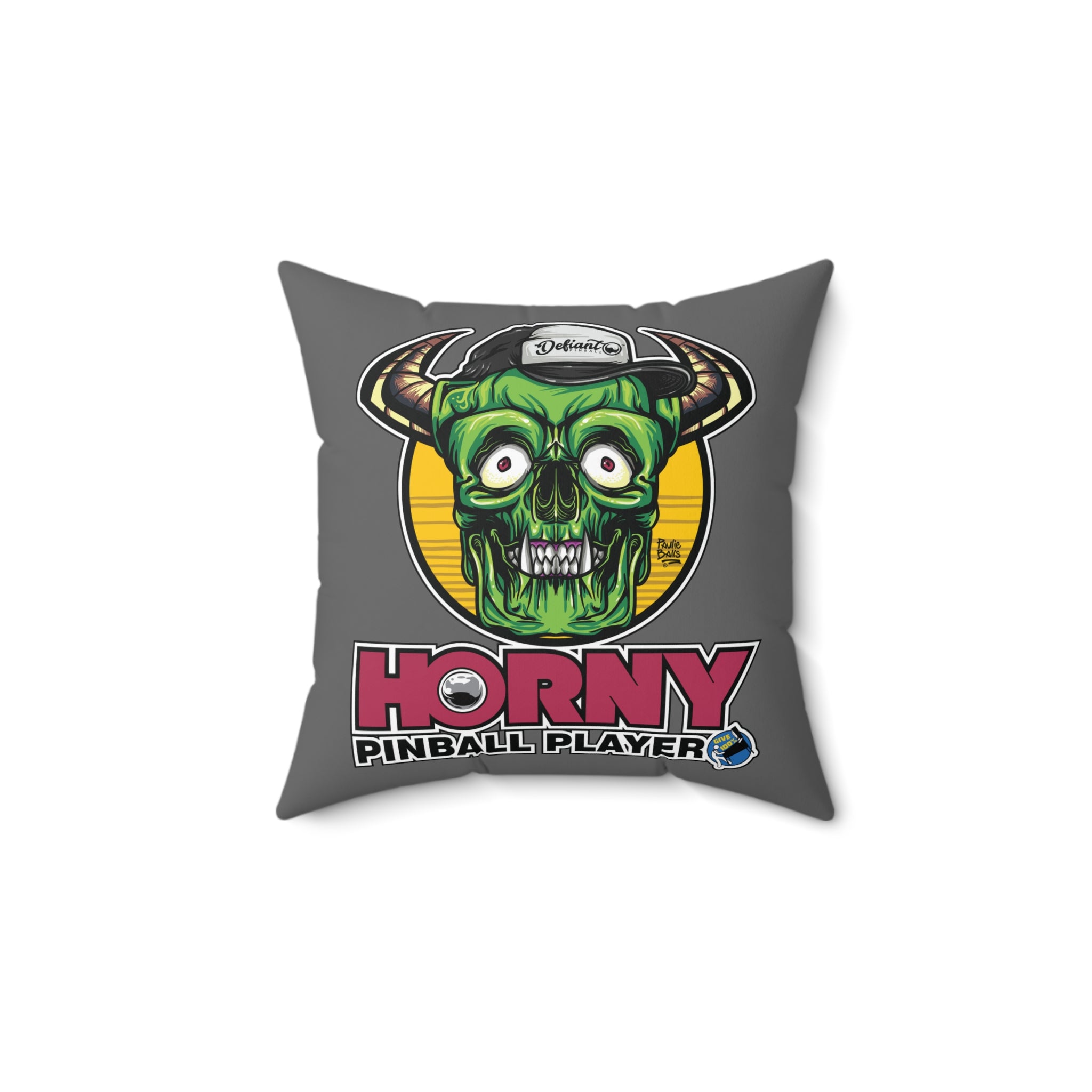 Horny Pinball Player - Spun Polyester Square Pillow