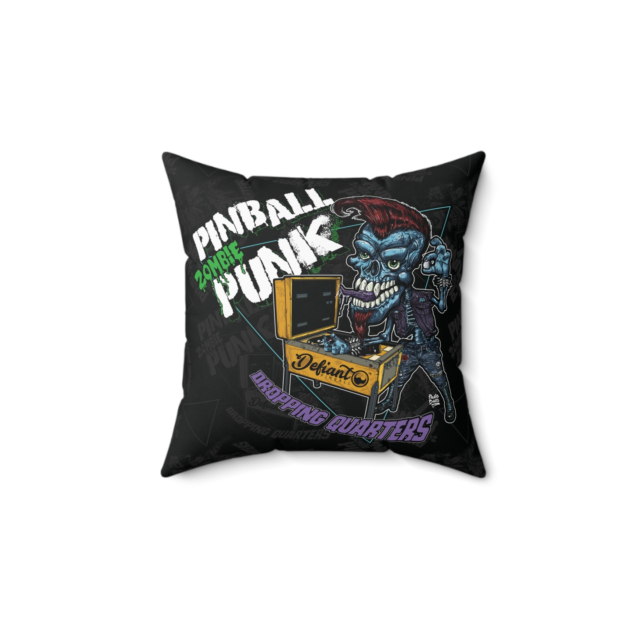 PINBALL Zombie PUNK - Spun Polyester Square Pillow