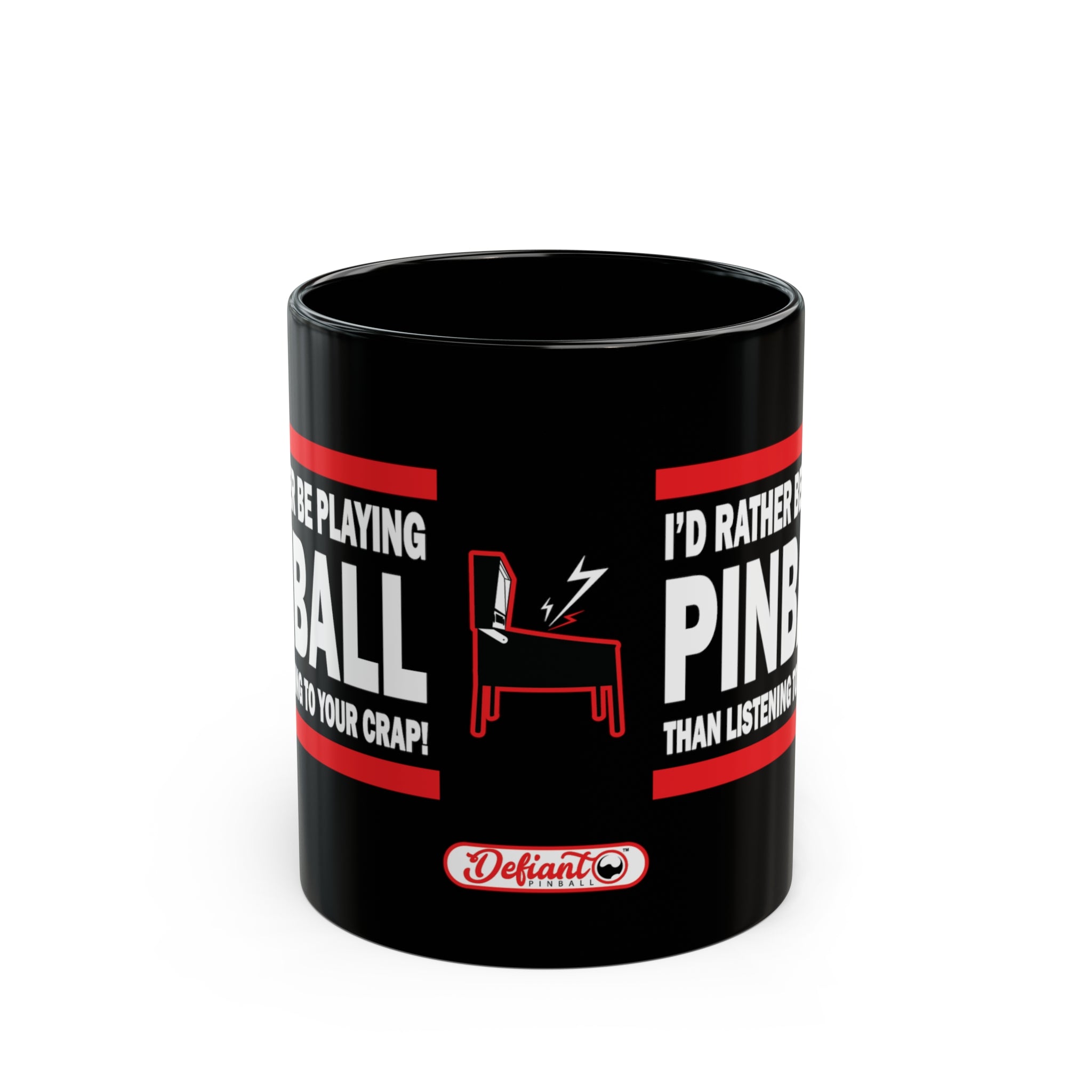 I'D RATHER BE PLAYING - Black Mug (11oz, 15oz)