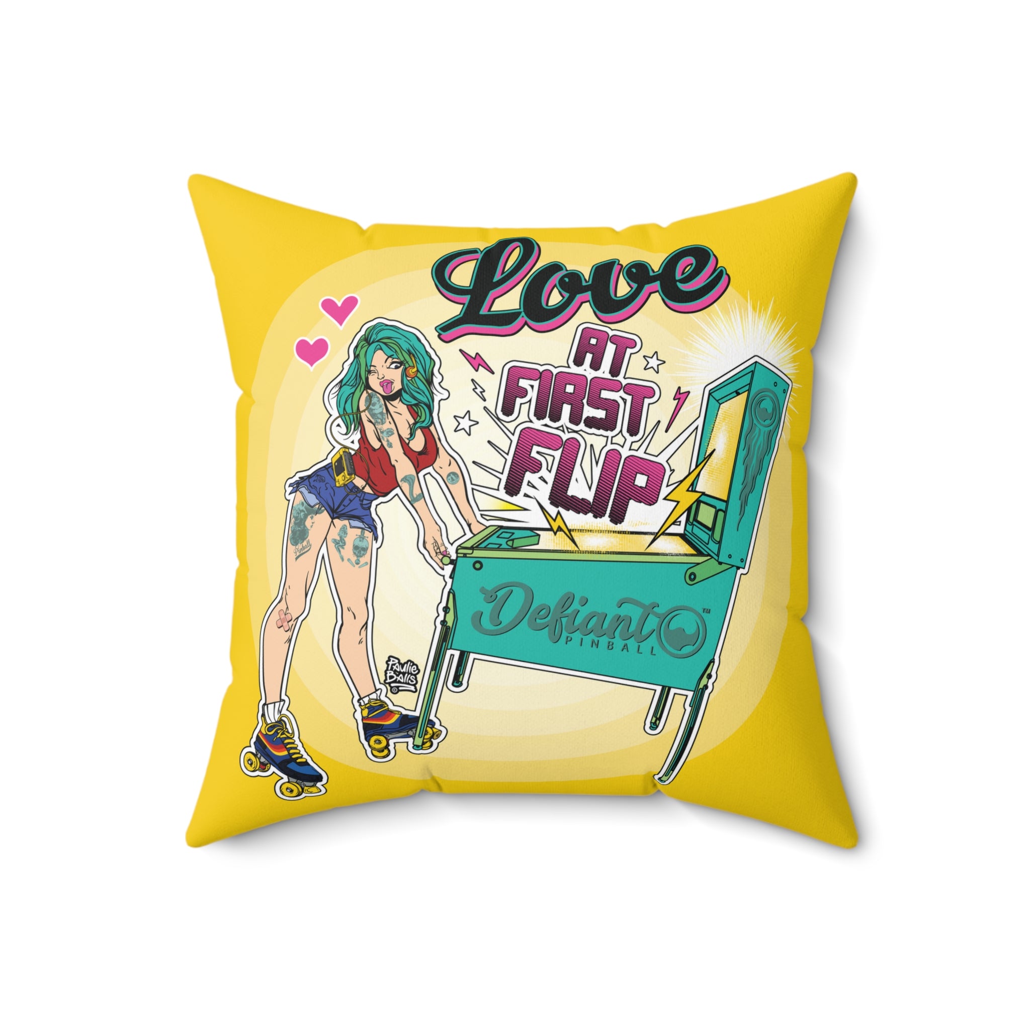Love At First Flip - Spun Polyester Square Pillow