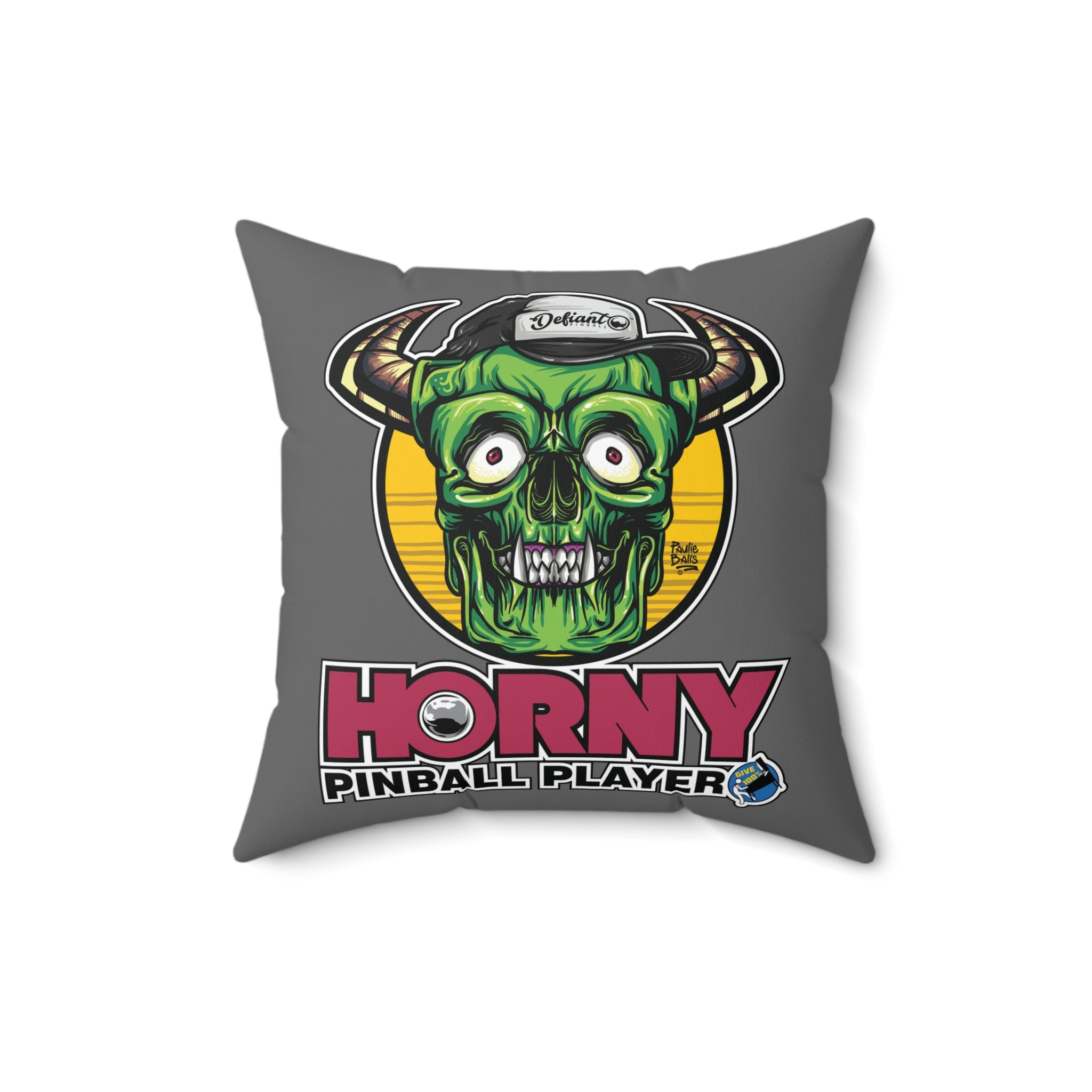 Horny Pinball Player - Spun Polyester Square Pillow