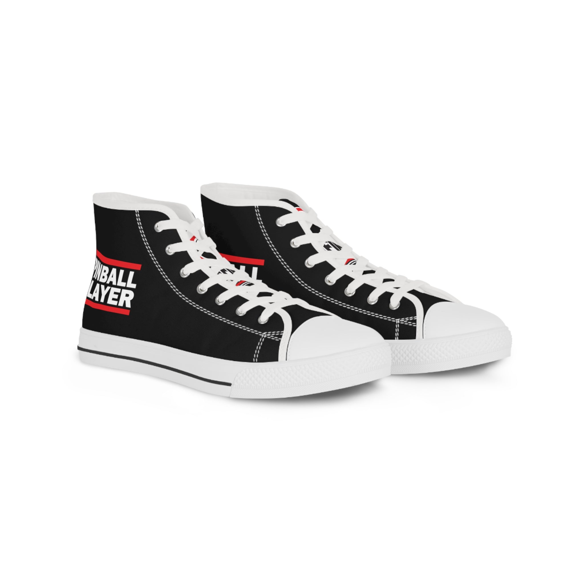 PINBALL PLAYER - Men's High Top Sneakers- Black