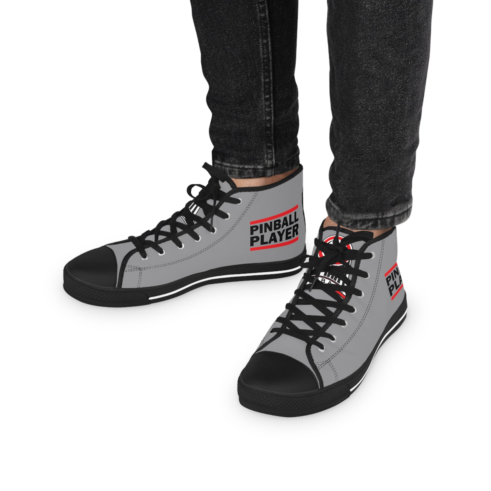 PINBALL PLAYER - Men's High Top Sneakers - Grey