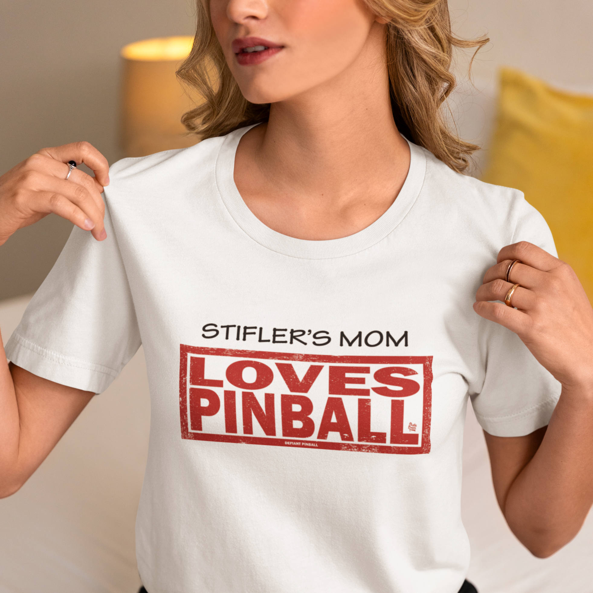 Stifler's Mom LOVES PINBALL - Front & Back Print Unisex Jersey Short Sleeve Tee