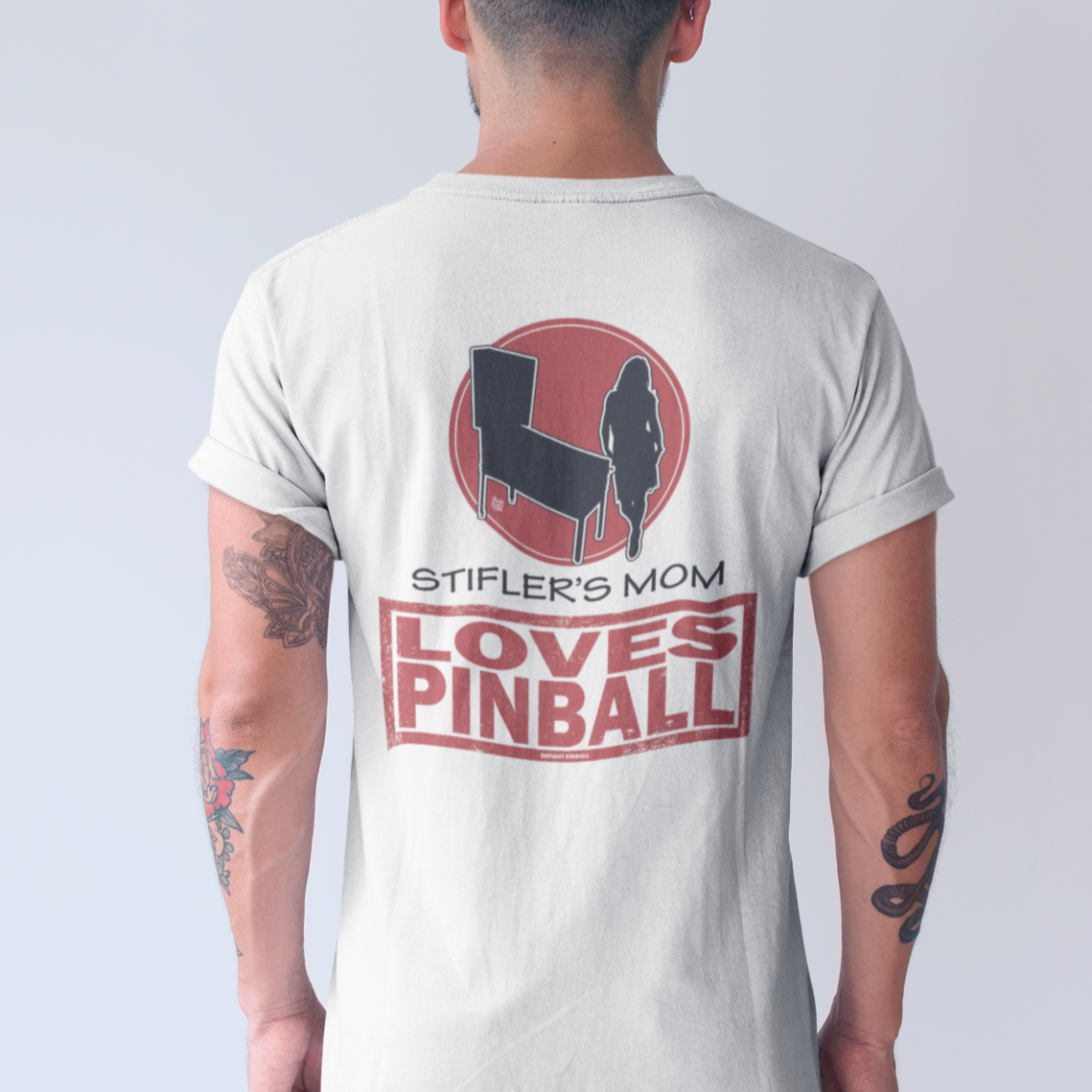Stifler's Mom LOVES PINBALL - Front & Back Print Unisex Jersey Short Sleeve Tee