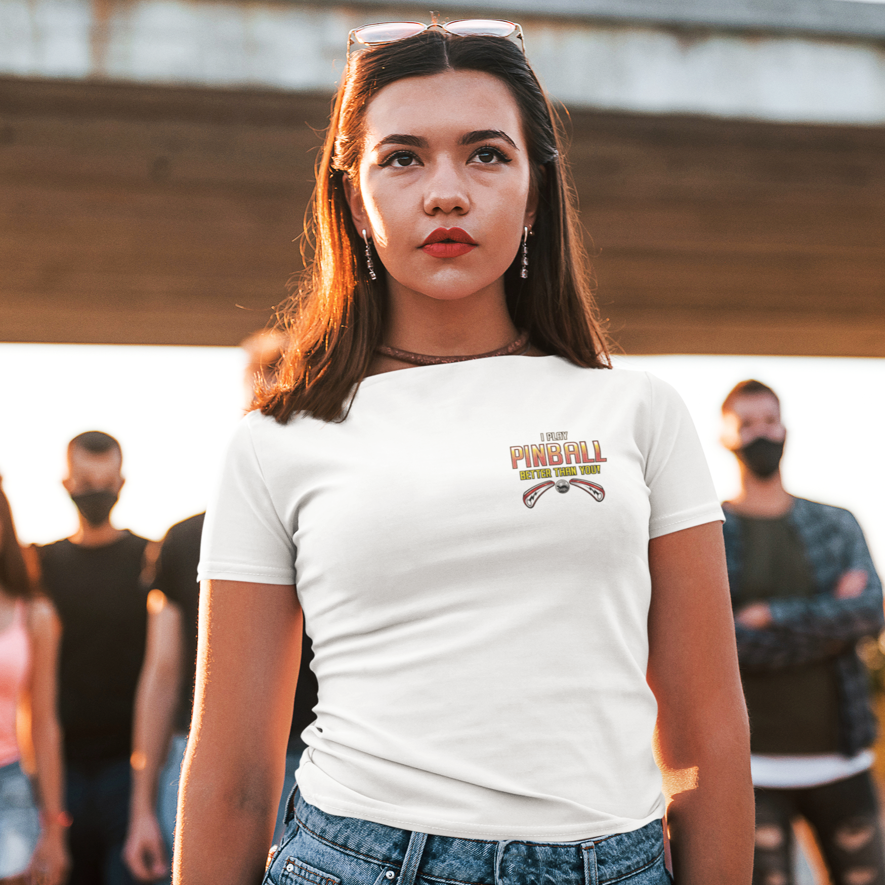 I PLAY PINBALL BETTER THEN YOU! - Front & Back Print Unisex Jersey Short Sleeve Tee