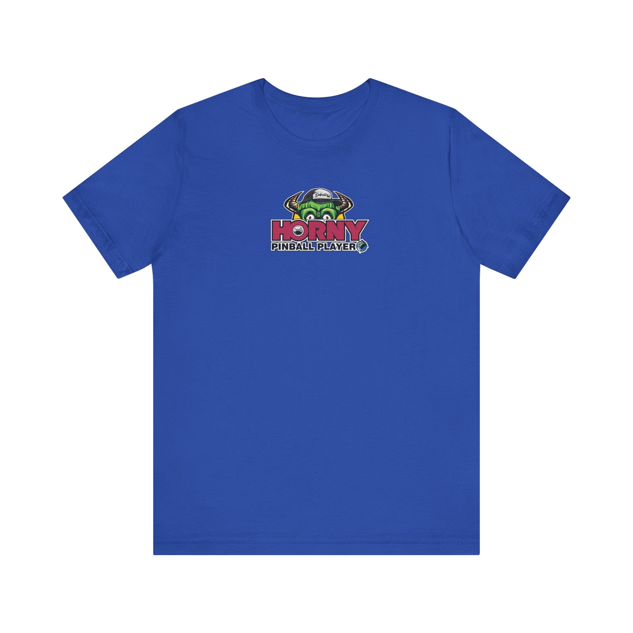 Horny Pinball Player - Front & Back Print  Unisex Jersey Short Sleeve Tee
