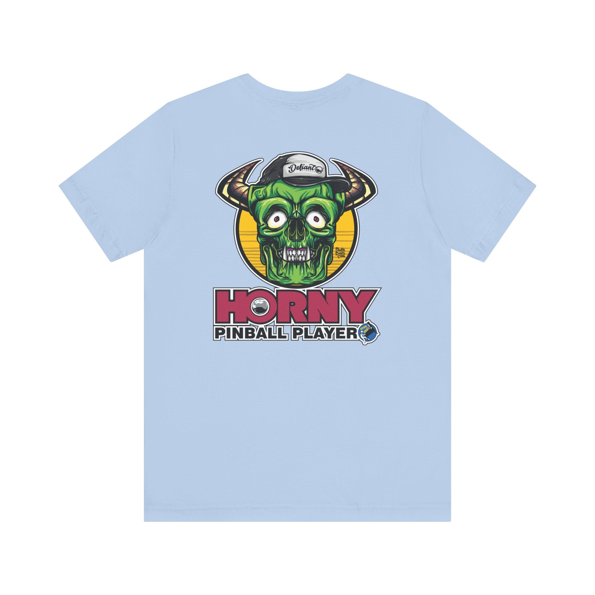 Horny Pinball Player - Front & Back Print  Unisex Jersey Short Sleeve Tee