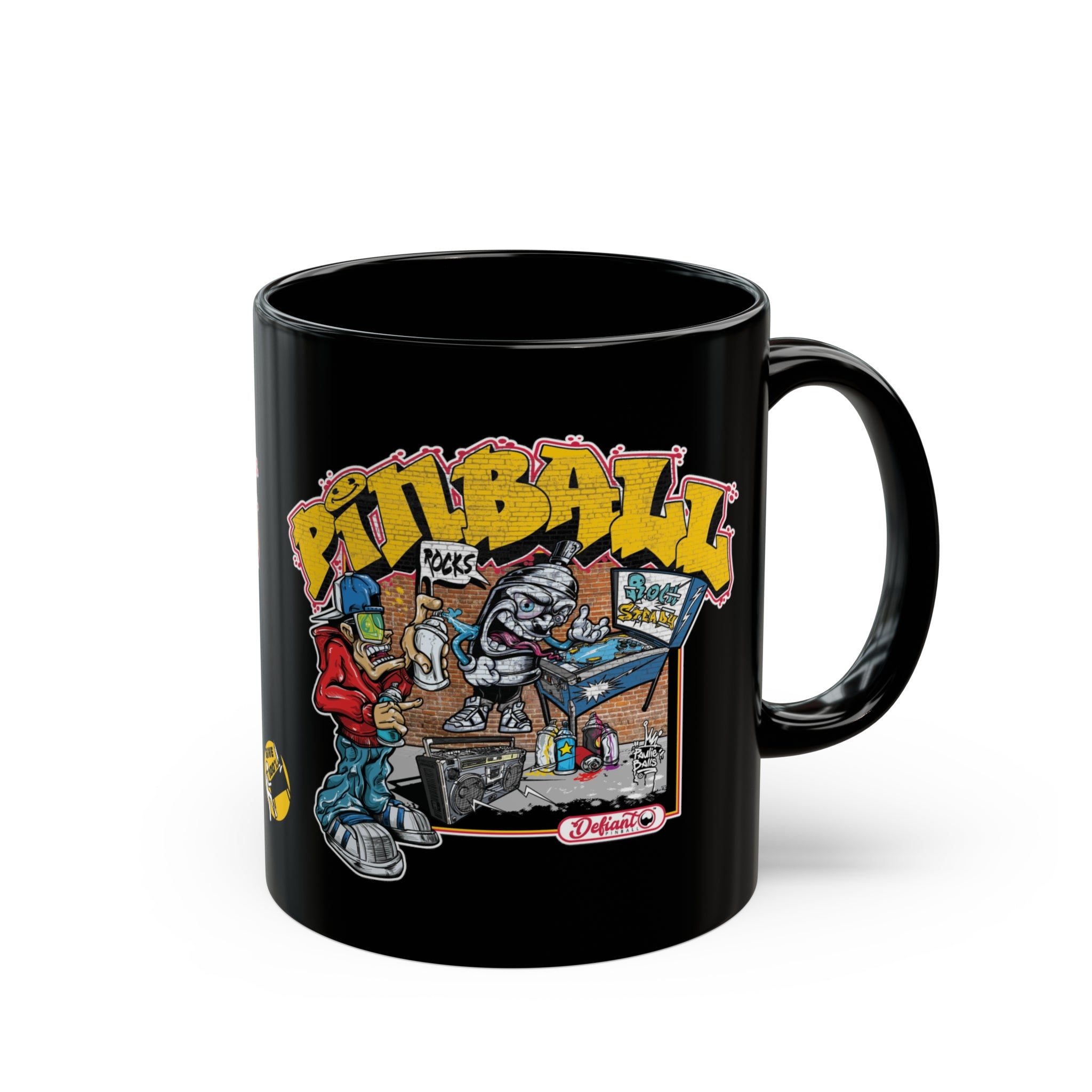 ROCK STEADY PINBALL - Black Mug (11oz, 15oz)