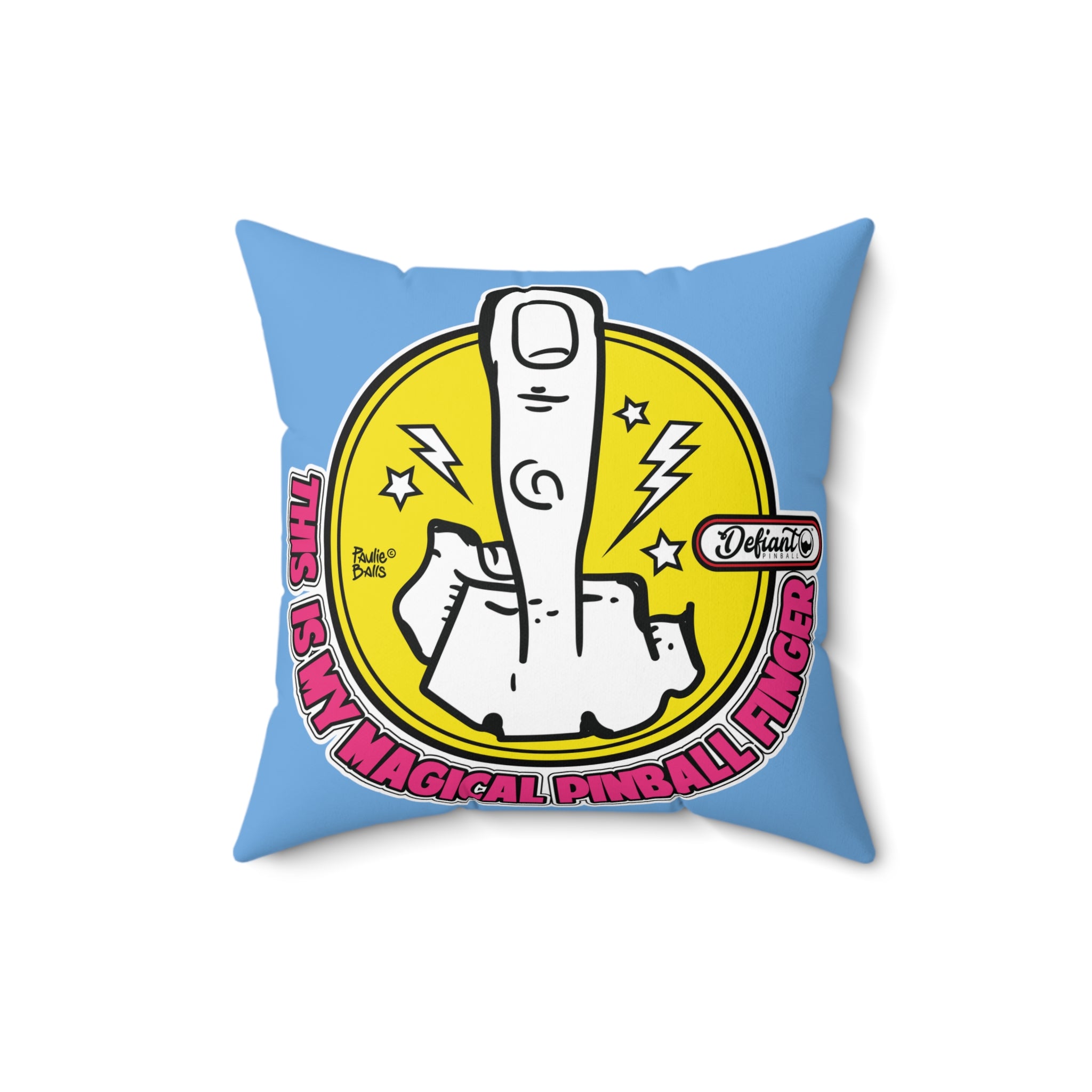 MAGICAL PINBALL FINGER - Spun Polyester Square Pillow