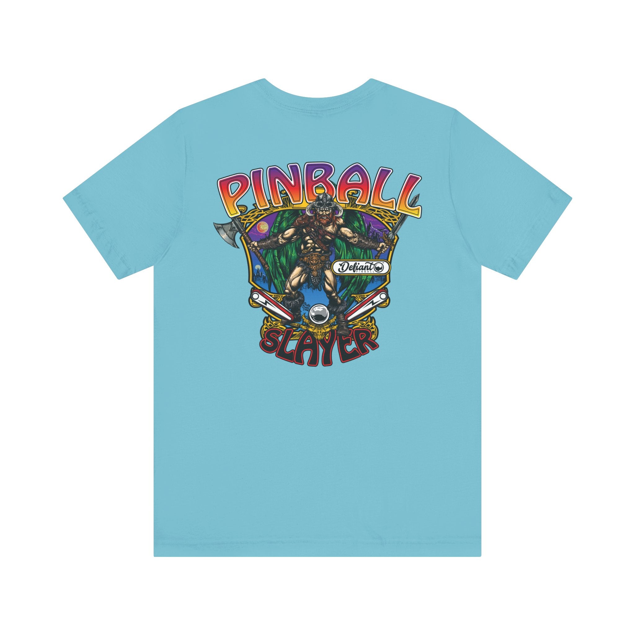 Pinball slayer (Barbarian Version) - Front & Back Print Unisex Jersey Short Sleeve Tee