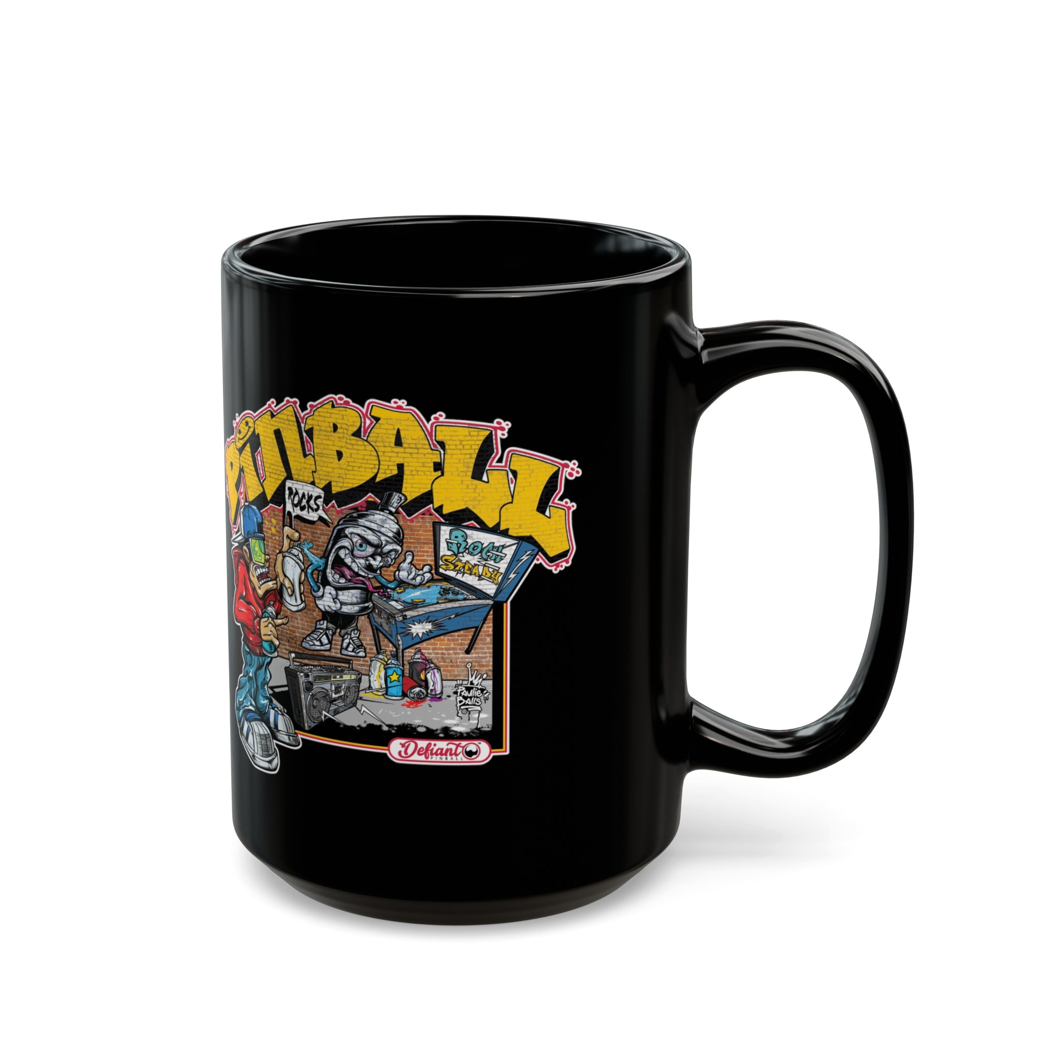 ROCK STEADY PINBALL - Black Mug (11oz, 15oz)