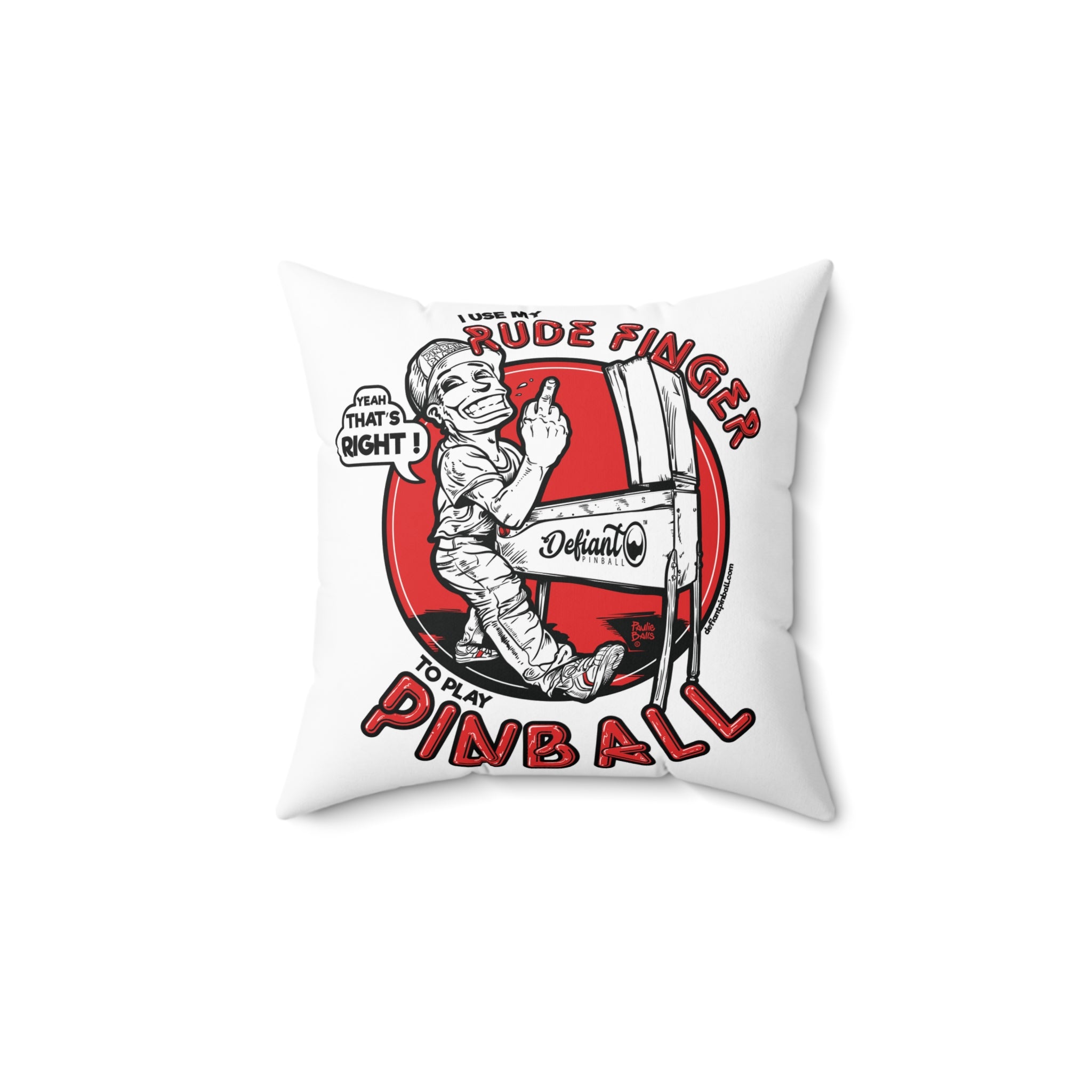 RUDE FINGER -  Spun Polyester Square Pillow