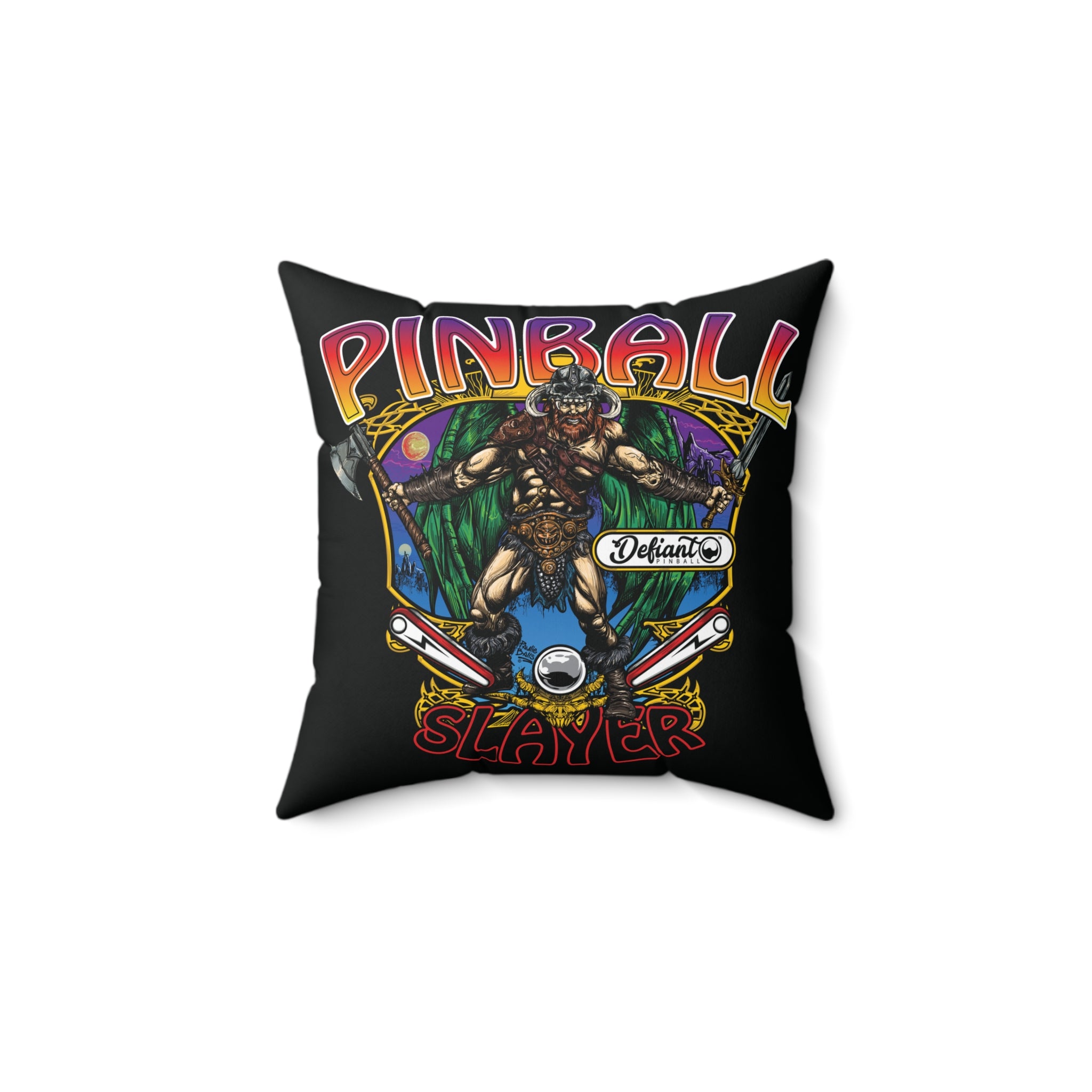 Pinball slayer (Barbarian Version) - Spun Polyester Square Pillow