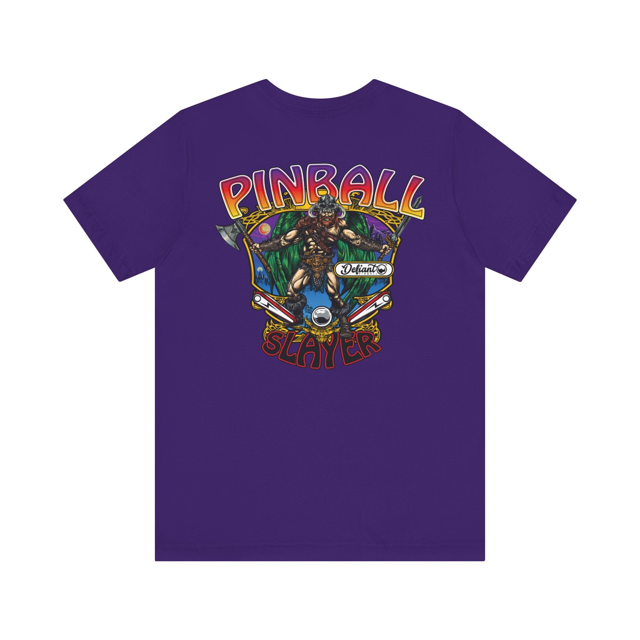 Pinball slayer (Barbarian Version) - Front & Back Print Unisex Jersey Short Sleeve Tee