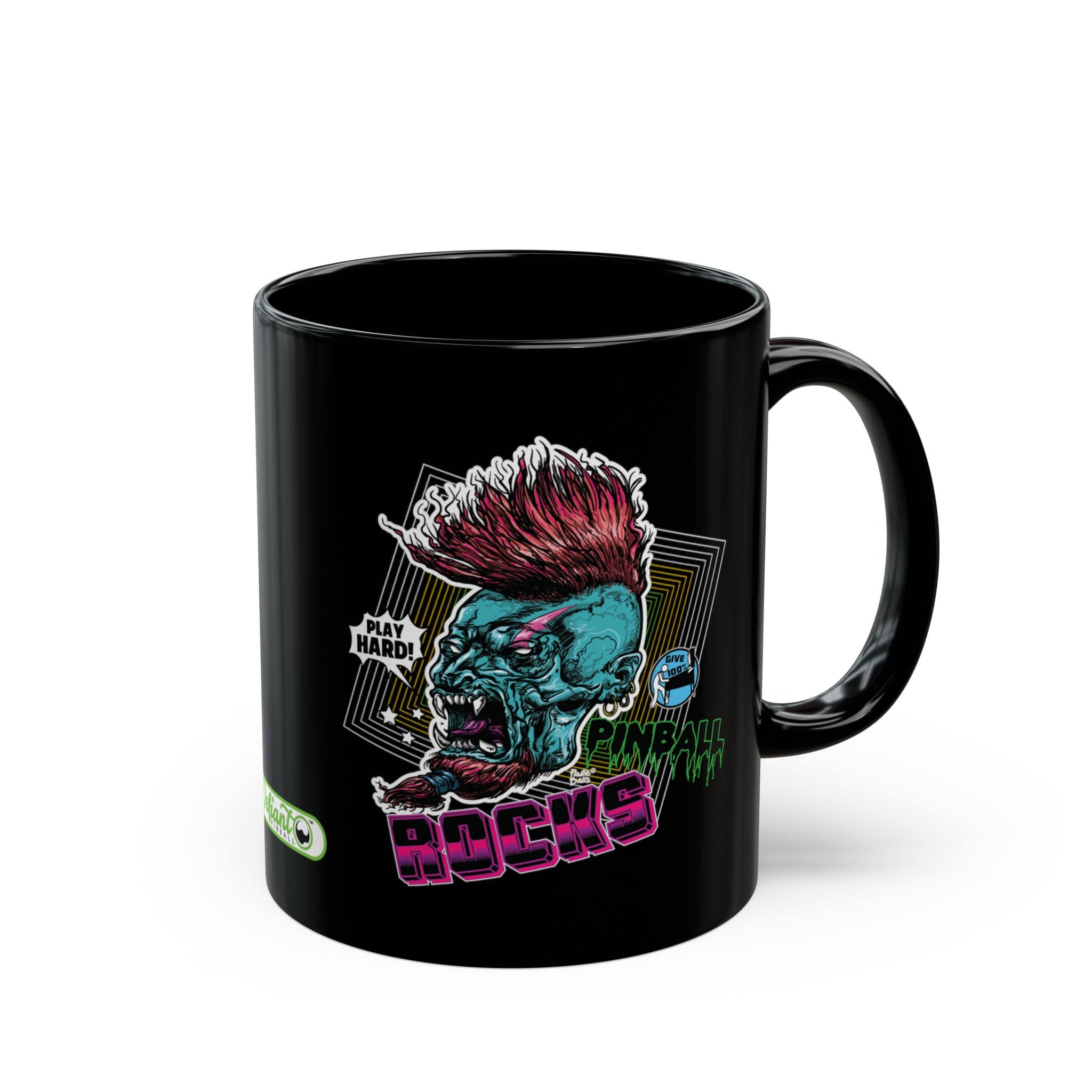 PINBALL ROCKS - Black Mug (11oz, 15oz)