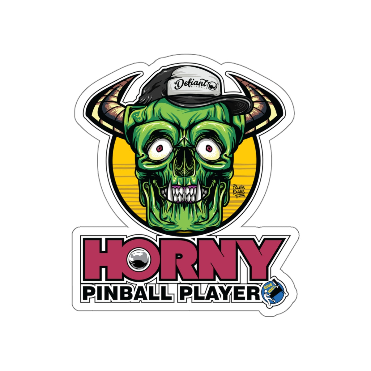 Horny Pinball Player - Die-Cut Stickers