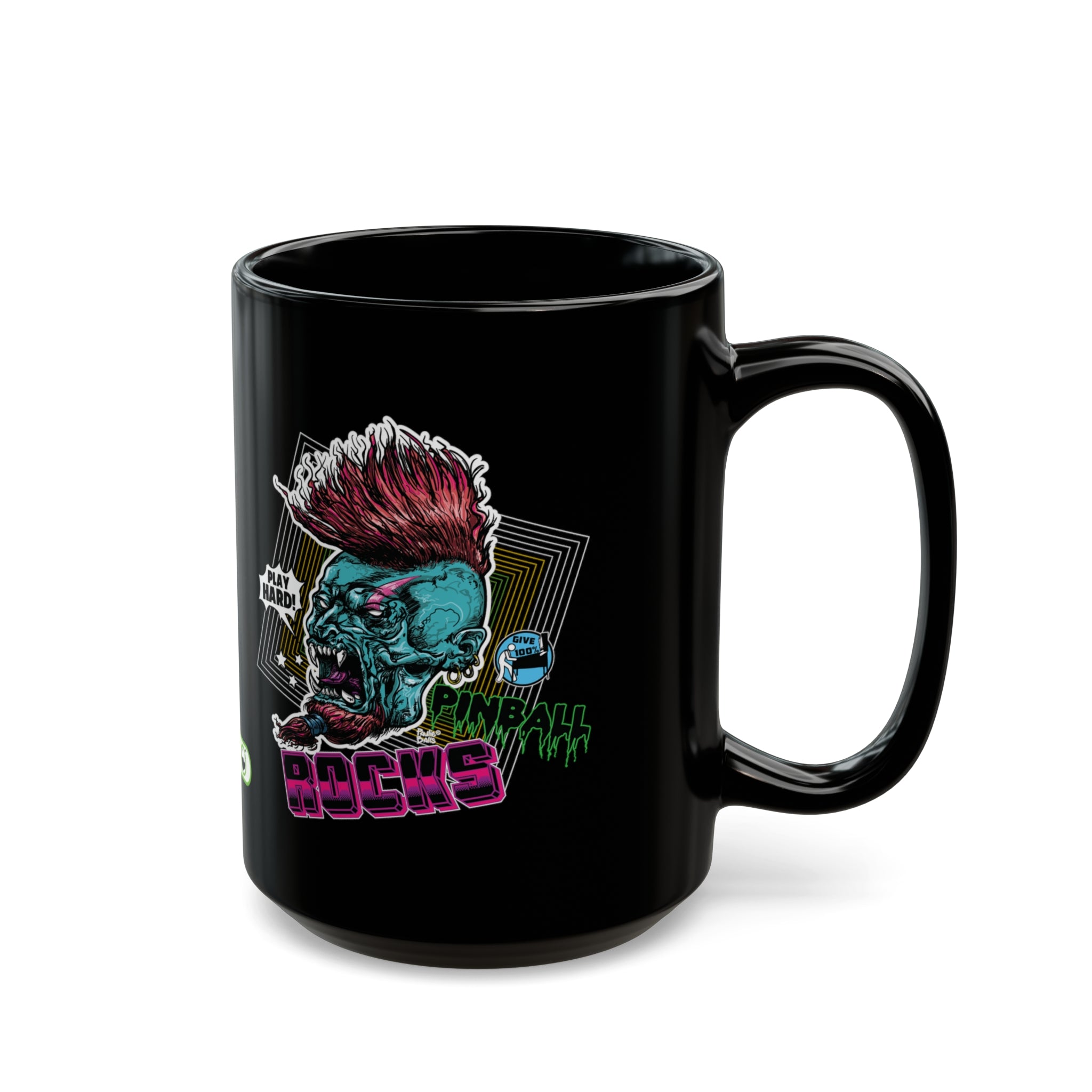 PINBALL ROCKS - Black Mug (11oz, 15oz)