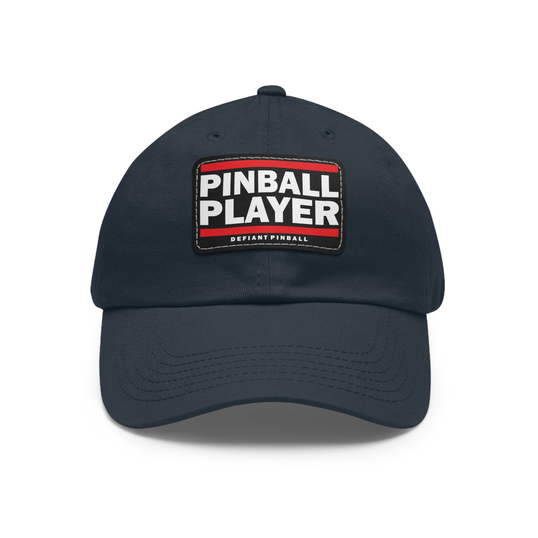 PINBALL PLAYER - Dad Hat with Leather Patch (Rectangle)