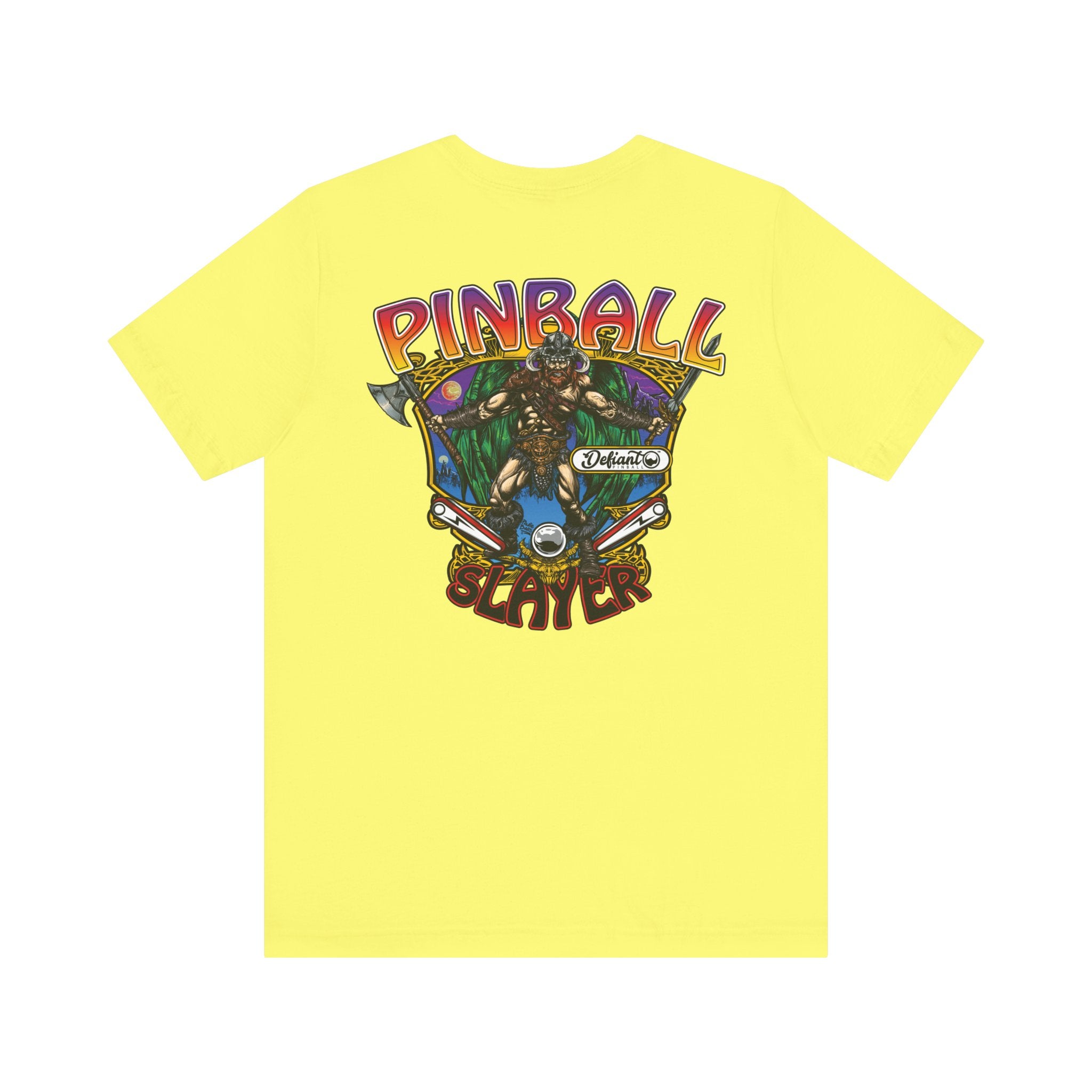 Pinball slayer (Barbarian Version) - Front & Back Print Unisex Jersey Short Sleeve Tee