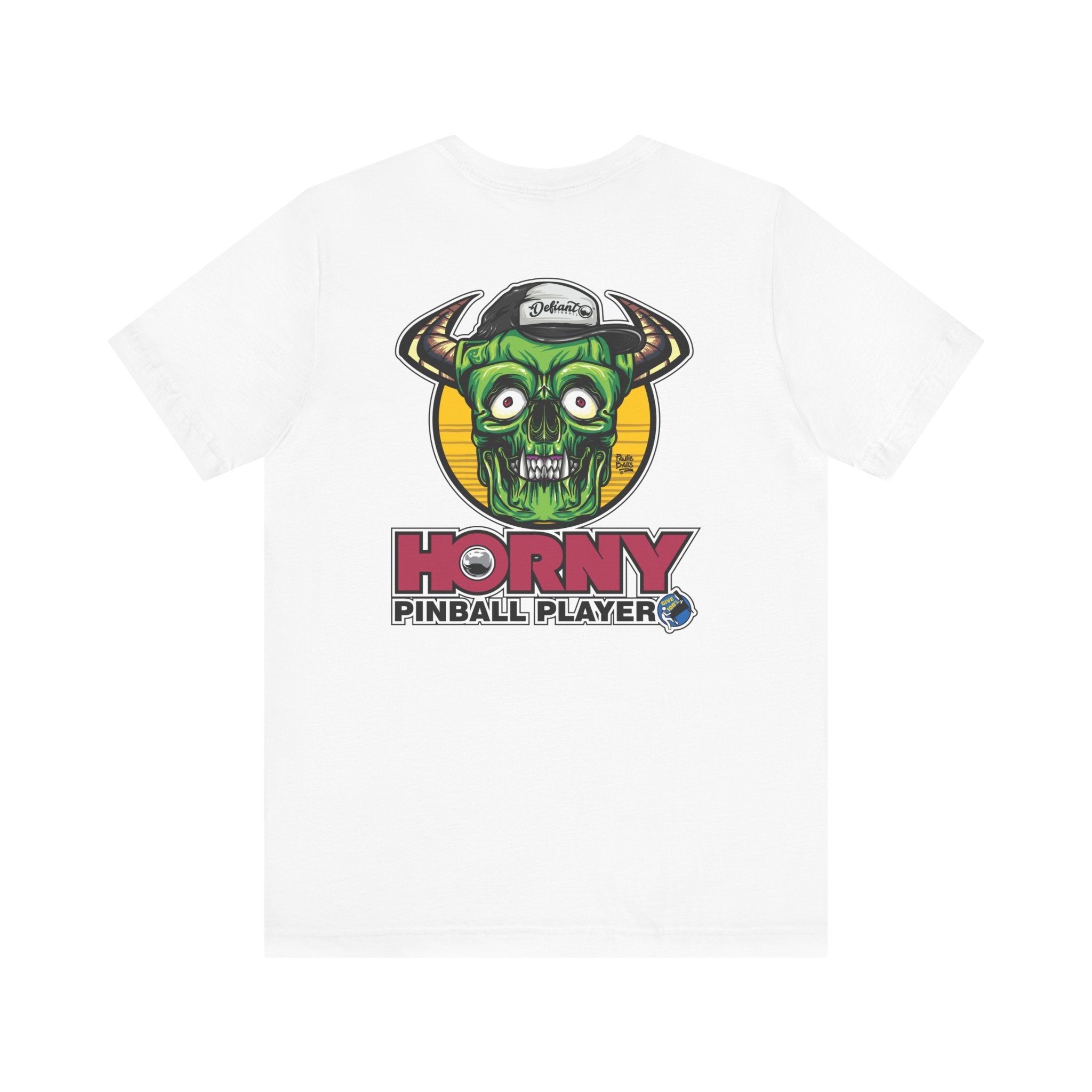 Horny Pinball Player - Front & Back Print  Unisex Jersey Short Sleeve Tee