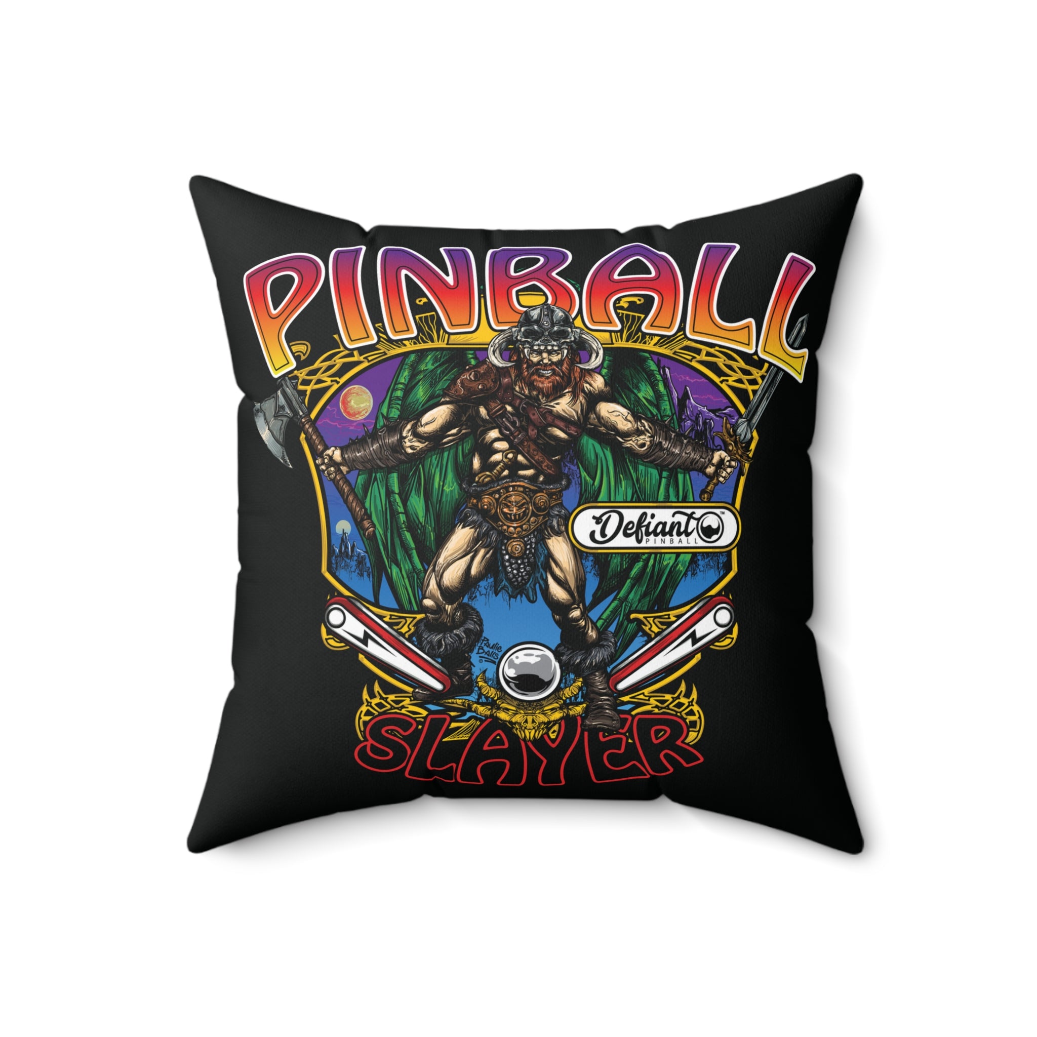 Pinball slayer (Barbarian Version) - Spun Polyester Square Pillow
