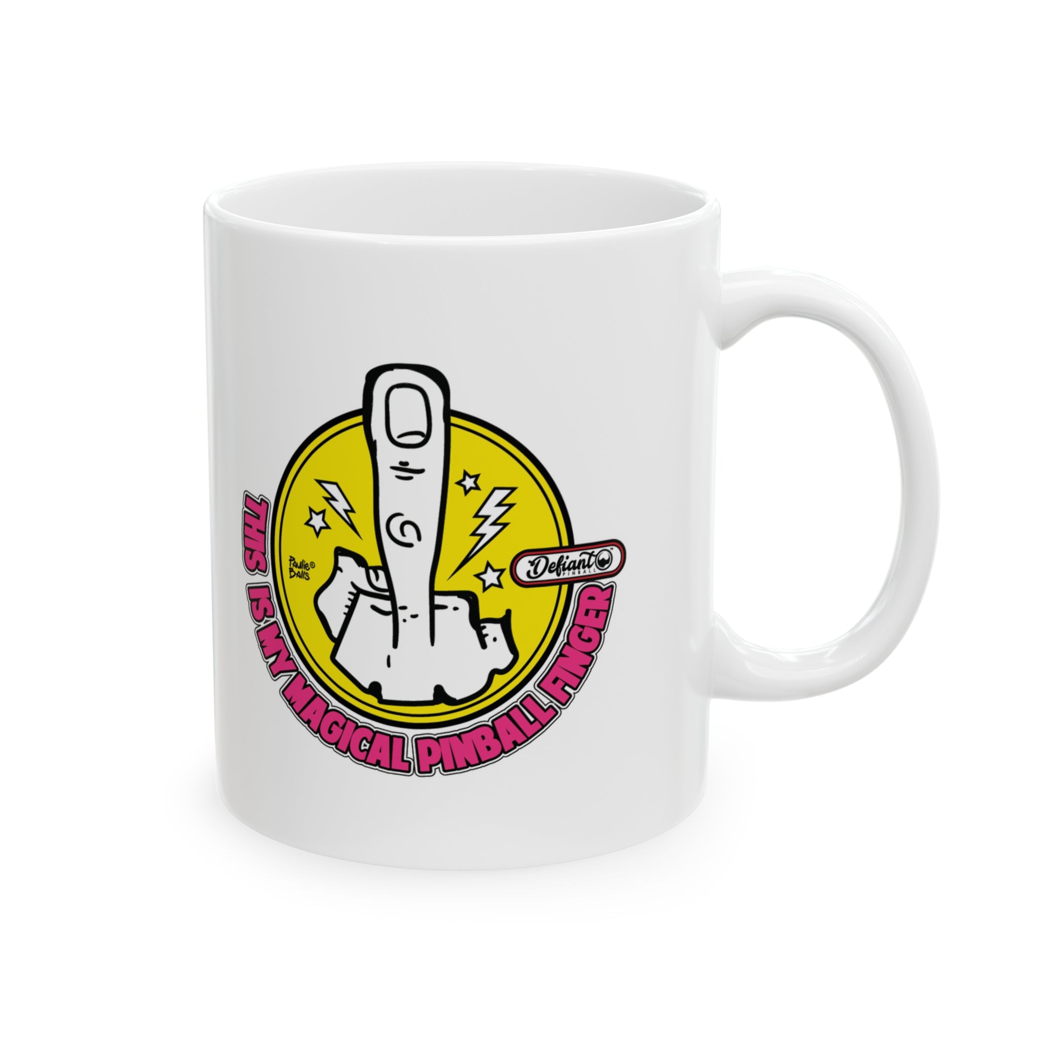 MAGICAL PINBALL FINGER - Ceramic Mug, 11oz