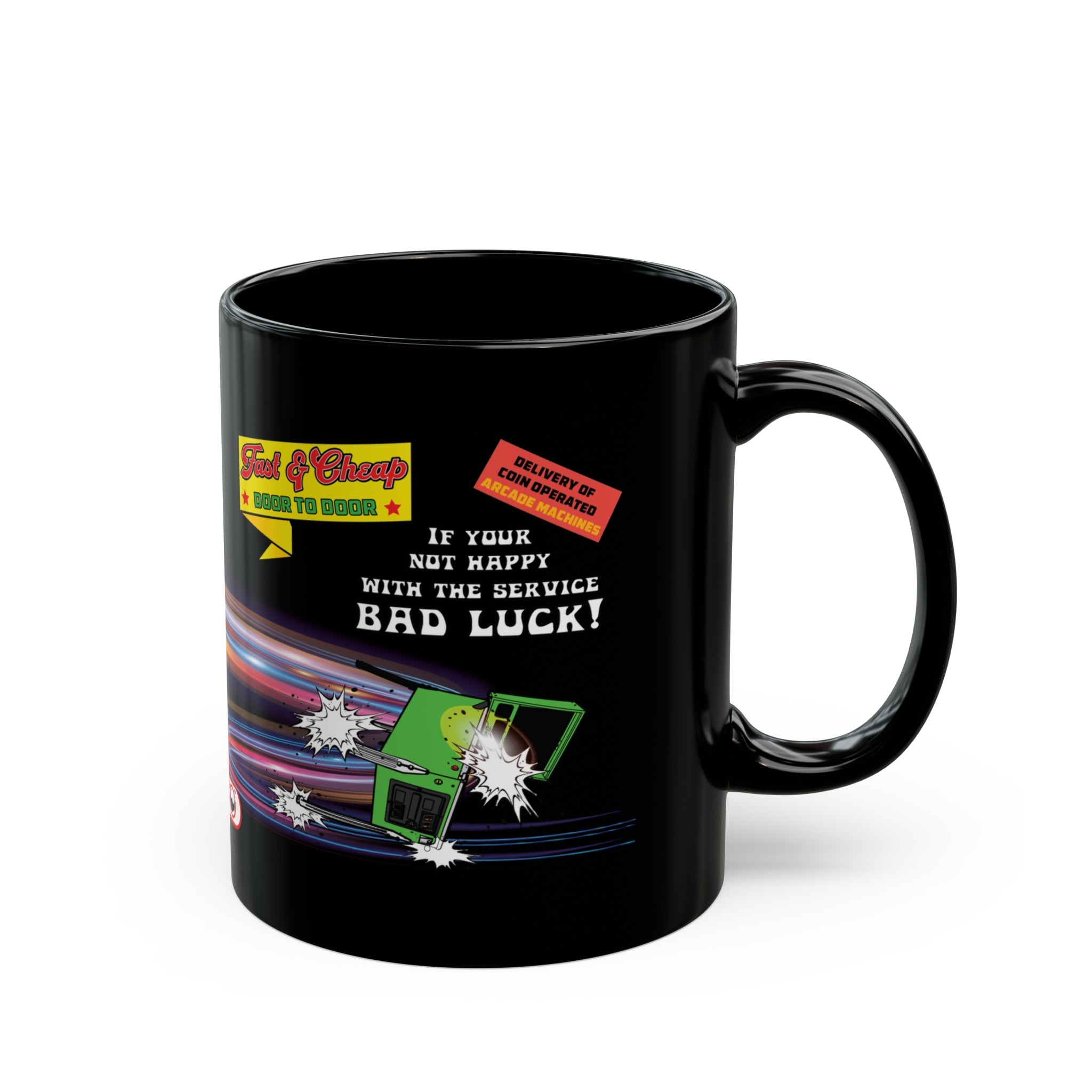Pinball Delivery No Guarantee - Black Mug (11oz, 15oz)