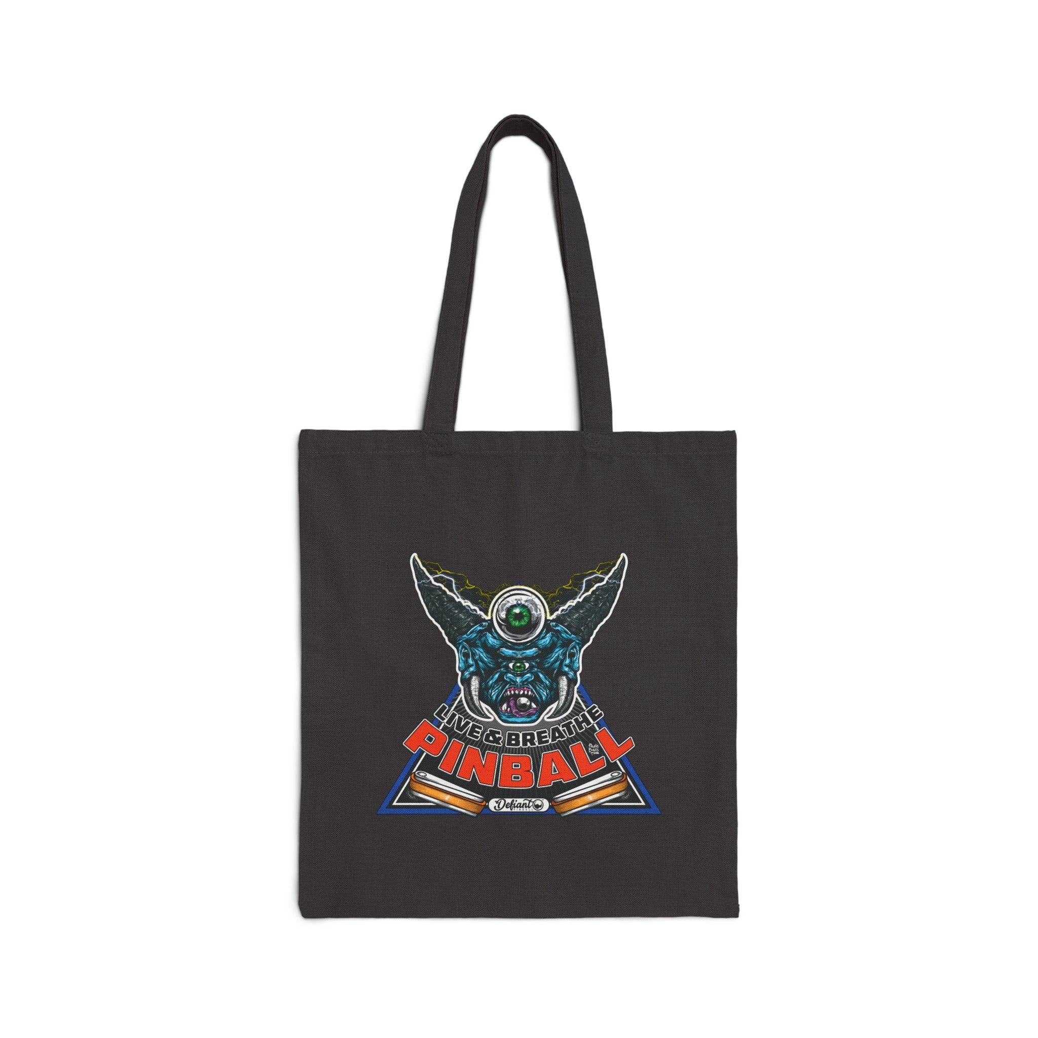 I LIVE AND BREATHE PINBALL - Cotton Canvas Tote Bag