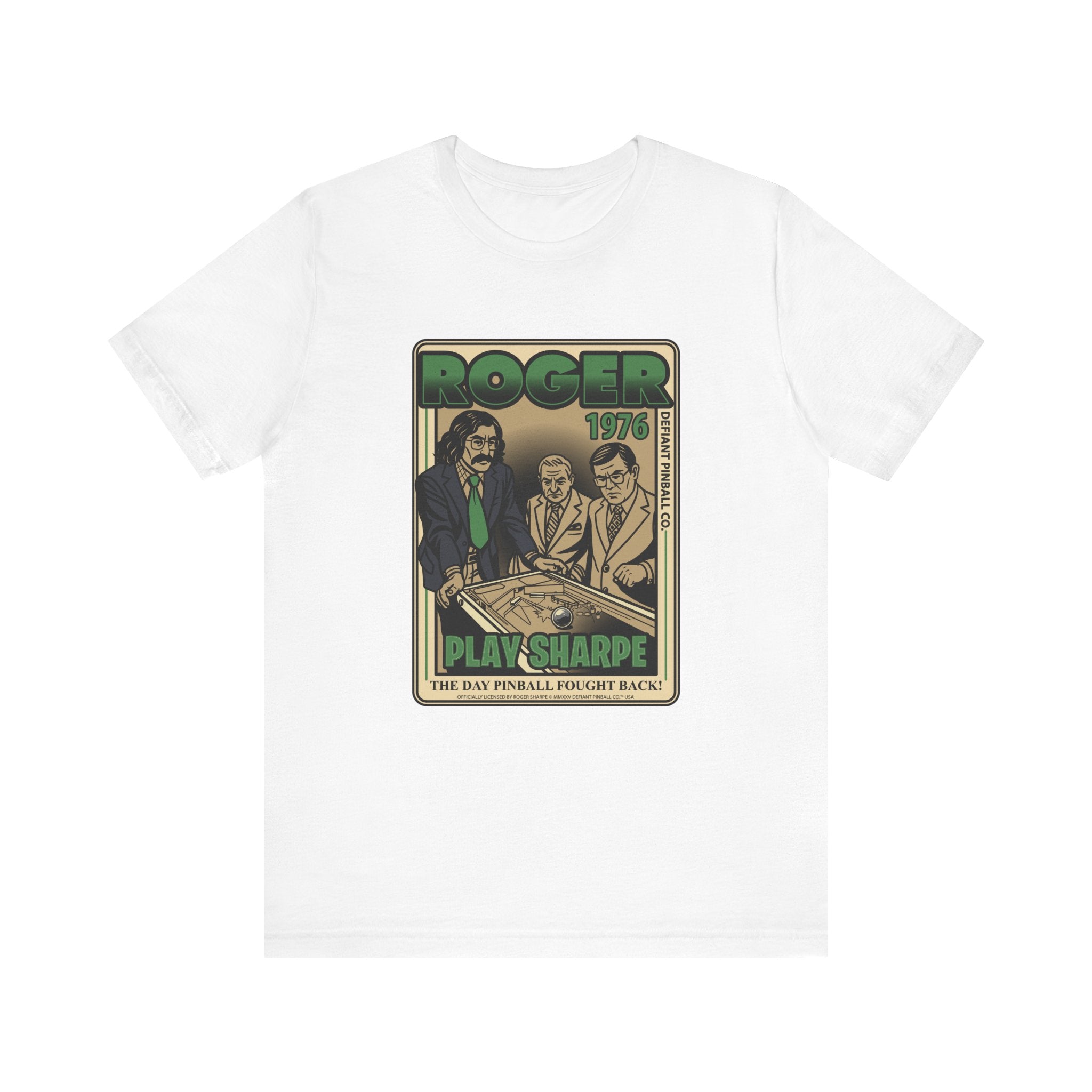 Play Sharpe - The Day Pinball Fought Back - Unisex Jersey Short Sleeve Tee